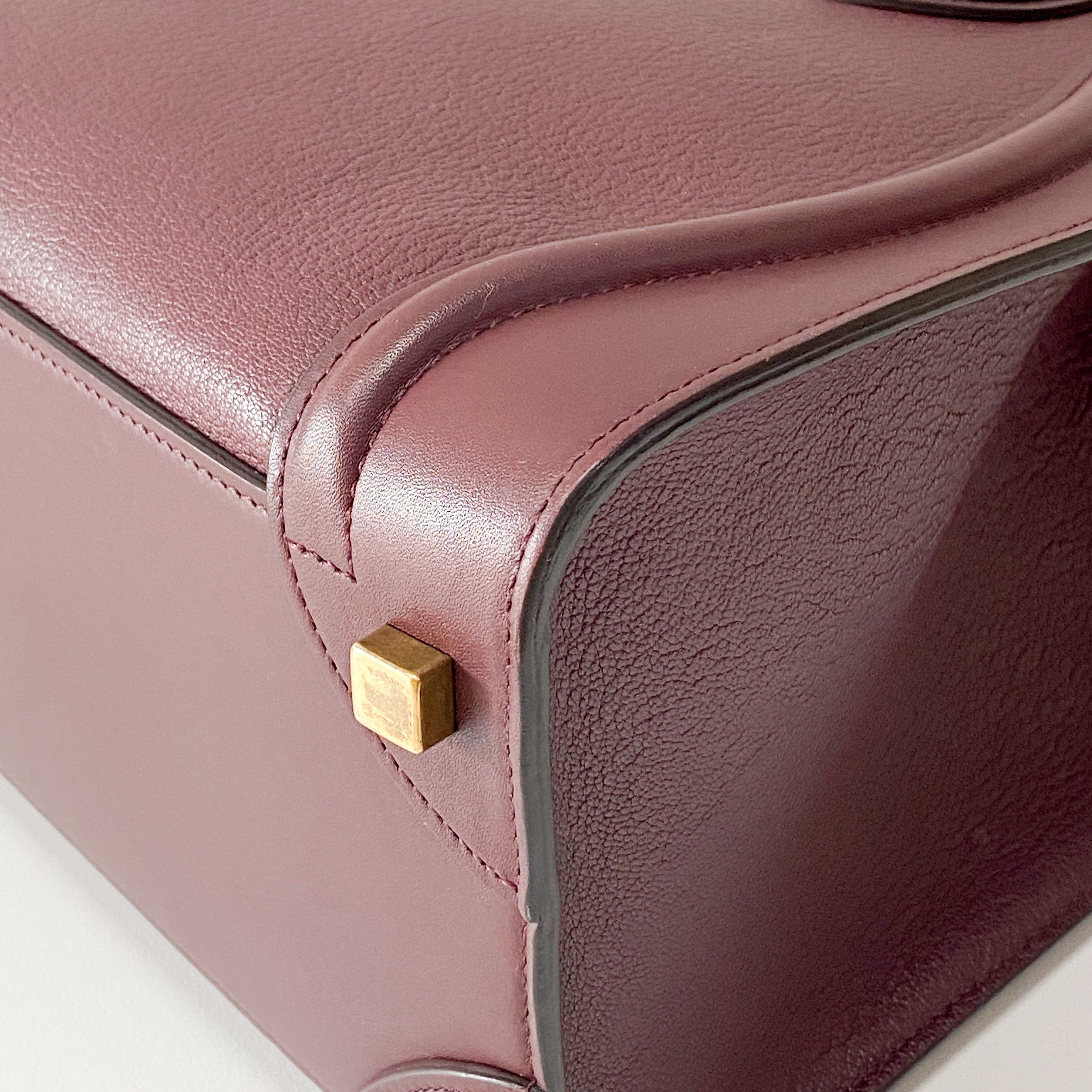 Luggage Micro Burgundy Leather Handbag