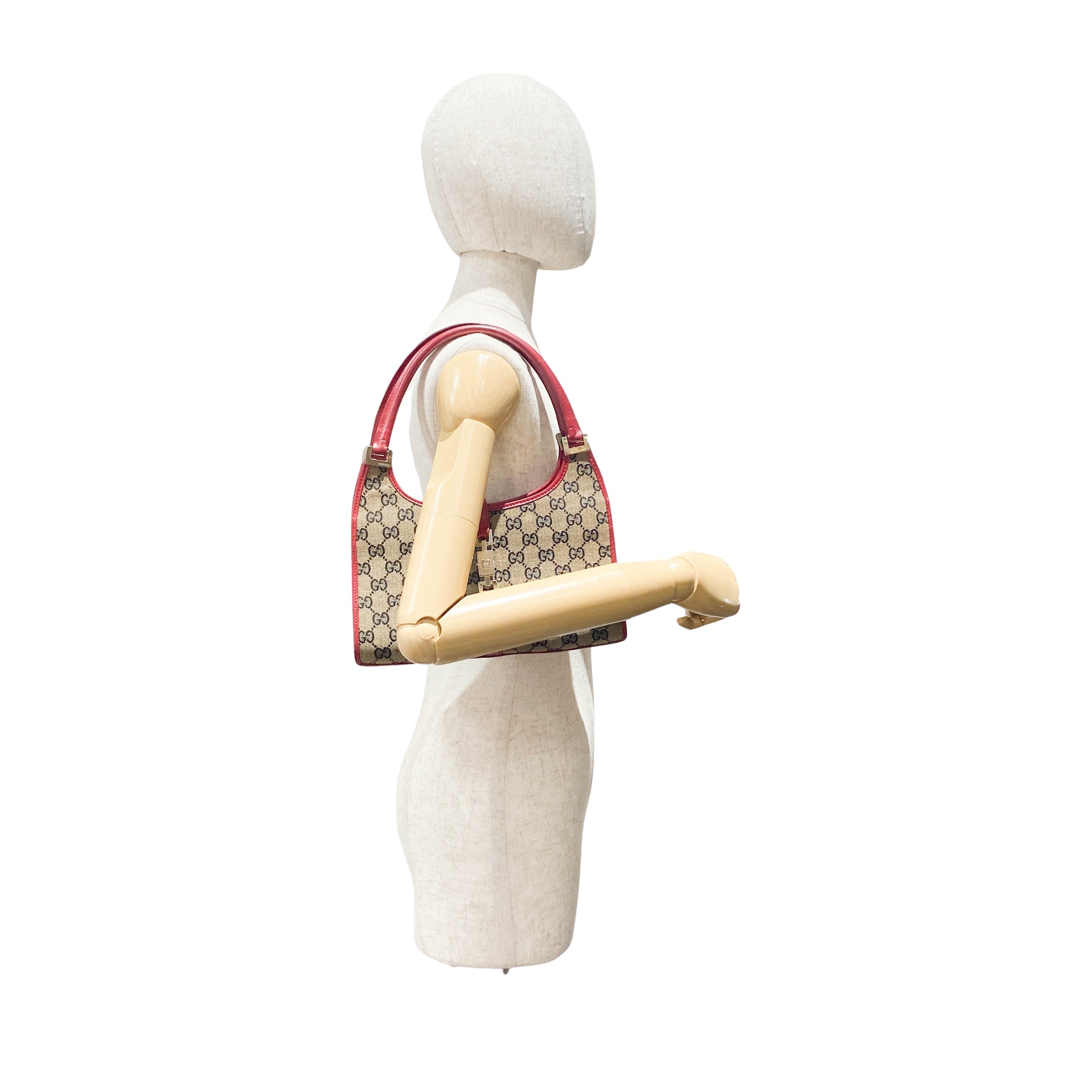 Jackie GG Supreme Brown Canvas Shoulder Bag