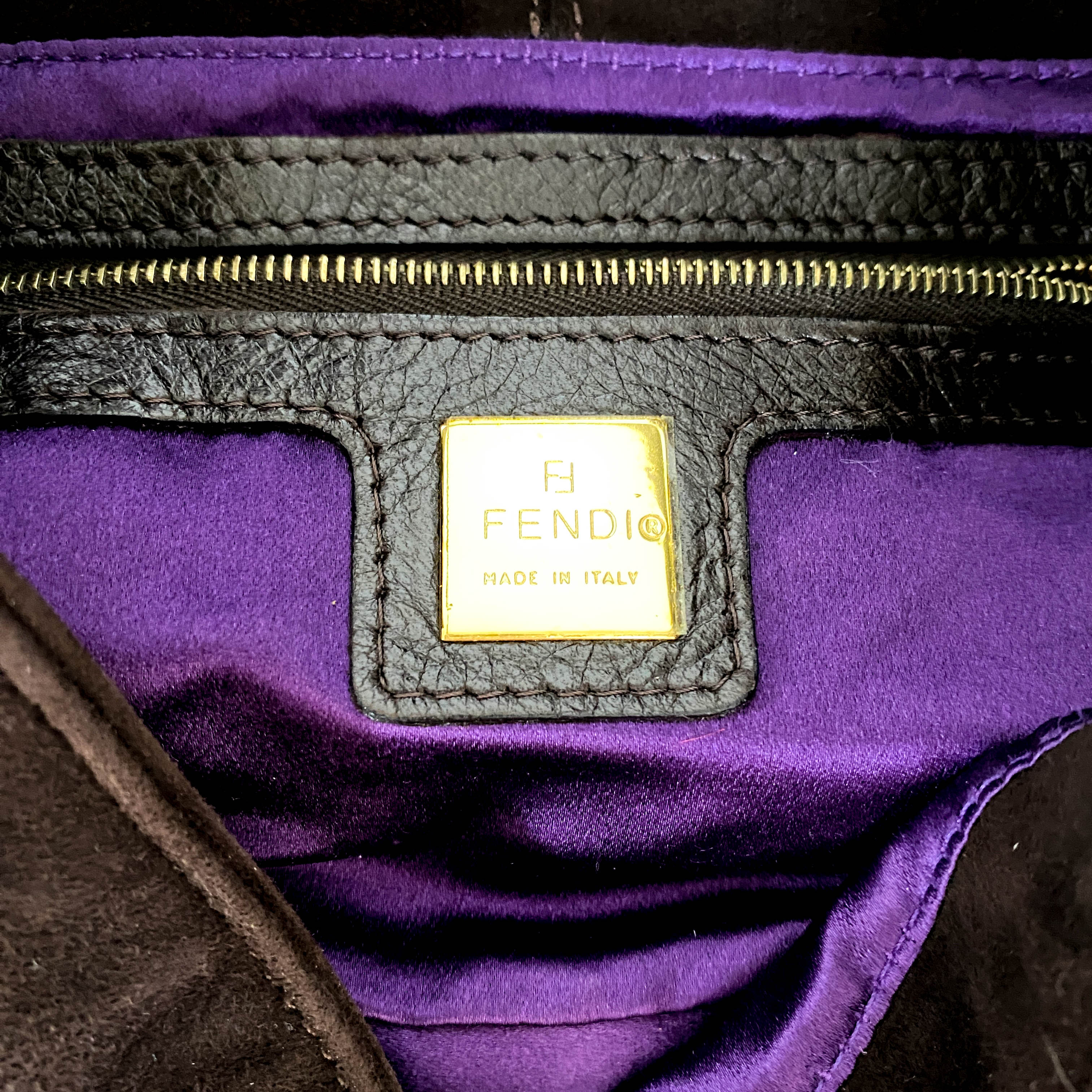 Baguette Brown Suede Shoulder Bag