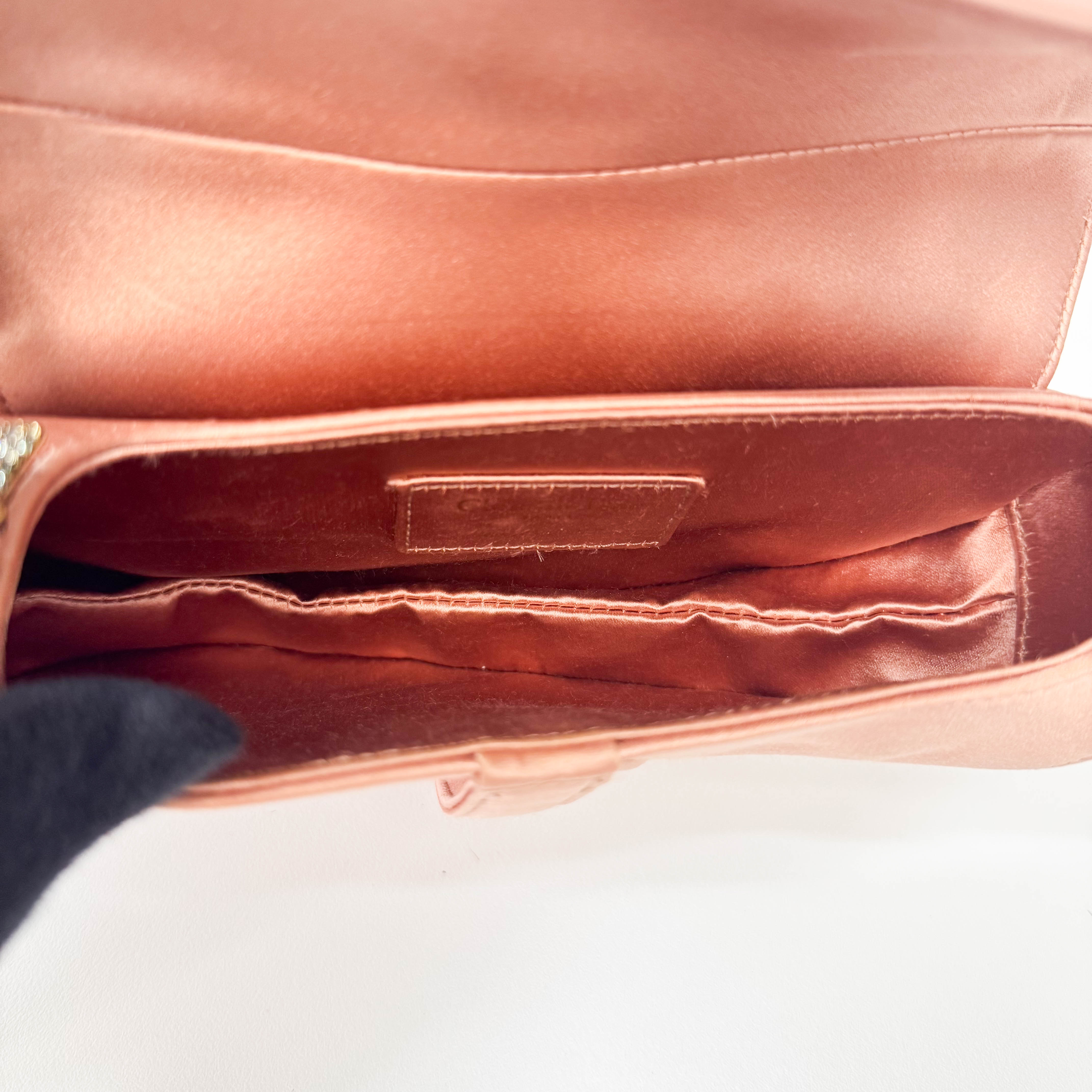 Saddle Mini Pink Satin Handbag