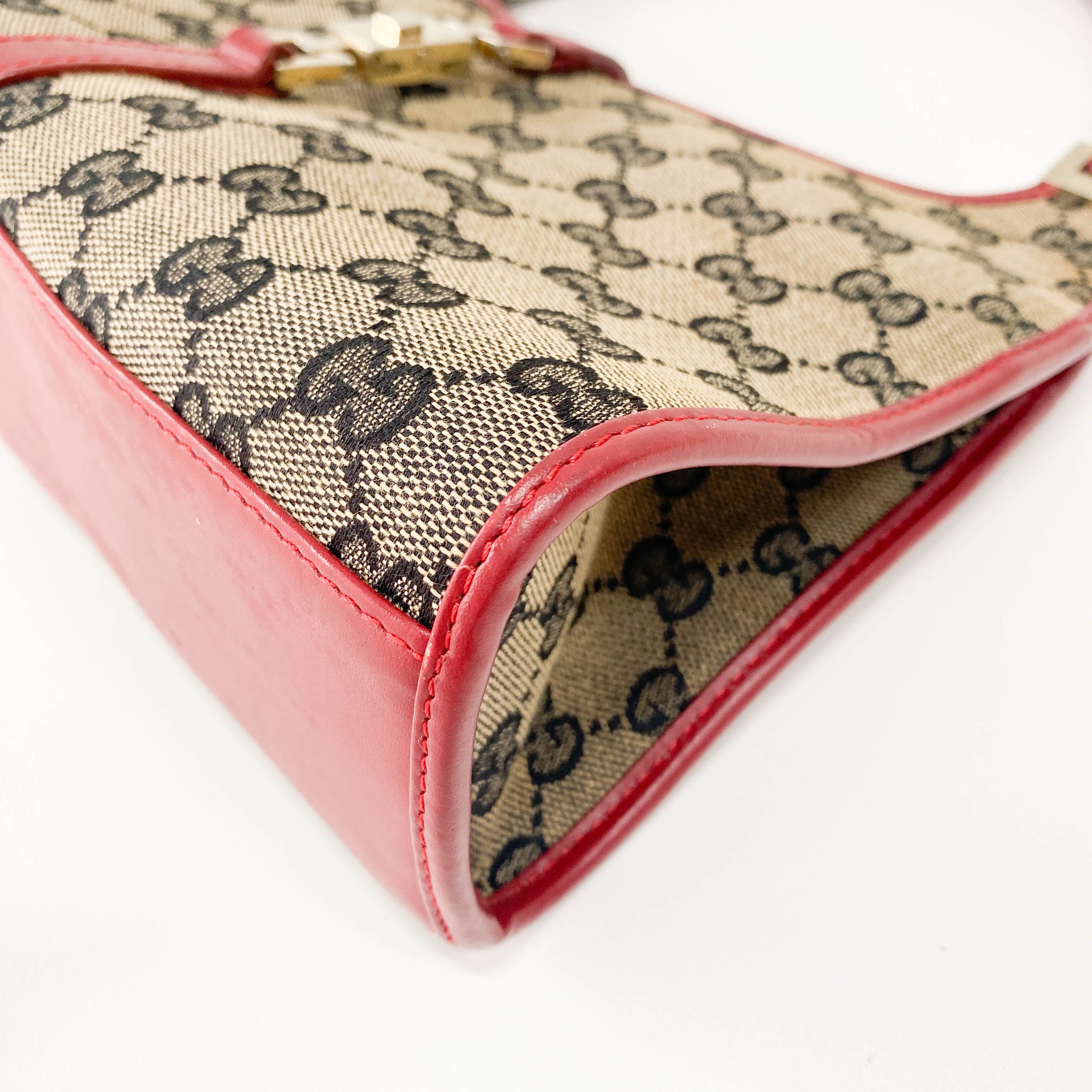 Jackie GG Supreme Brown Canvas Shoulder Bag