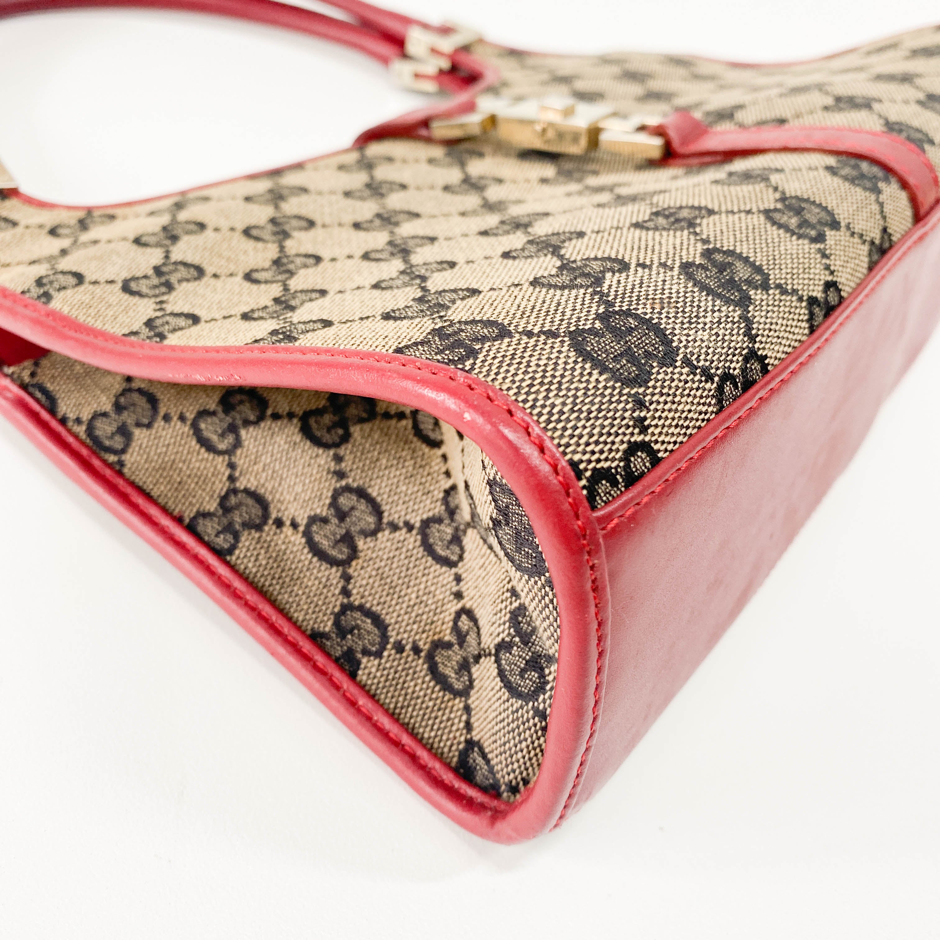 Jackie GG Supreme Brown Canvas Shoulder Bag