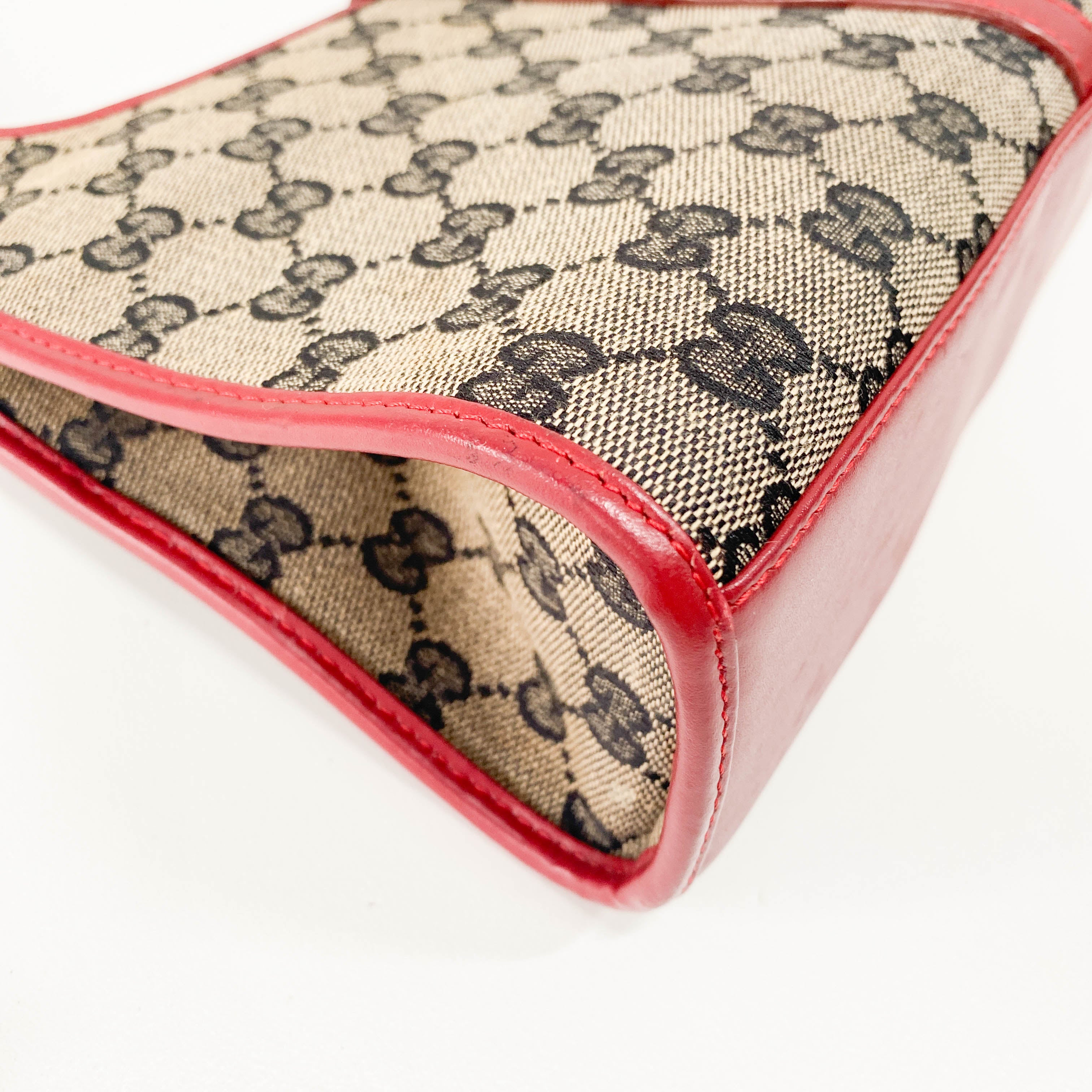 Jackie GG Supreme Brown Canvas Shoulder Bag