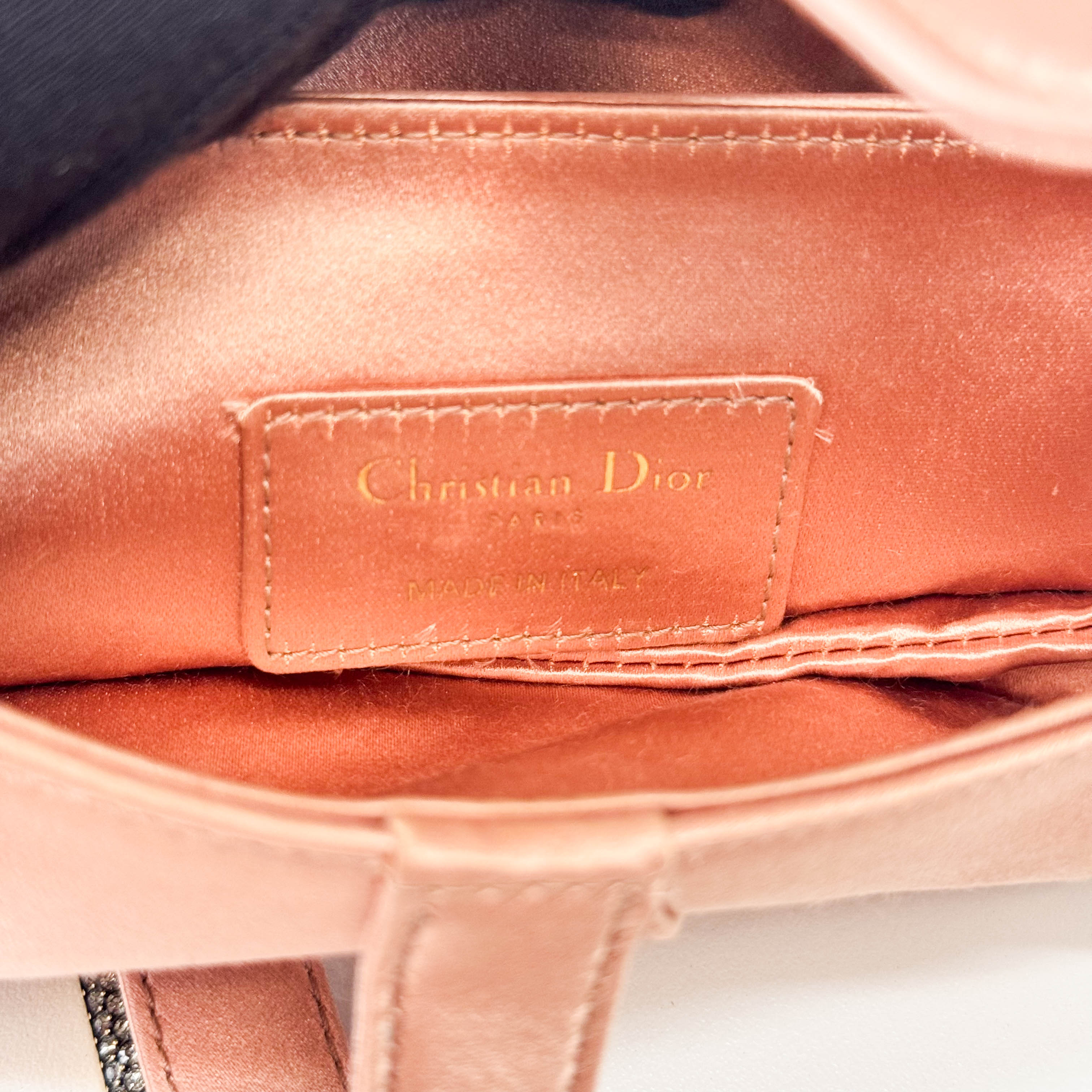 Saddle Mini Pink Satin Handbag