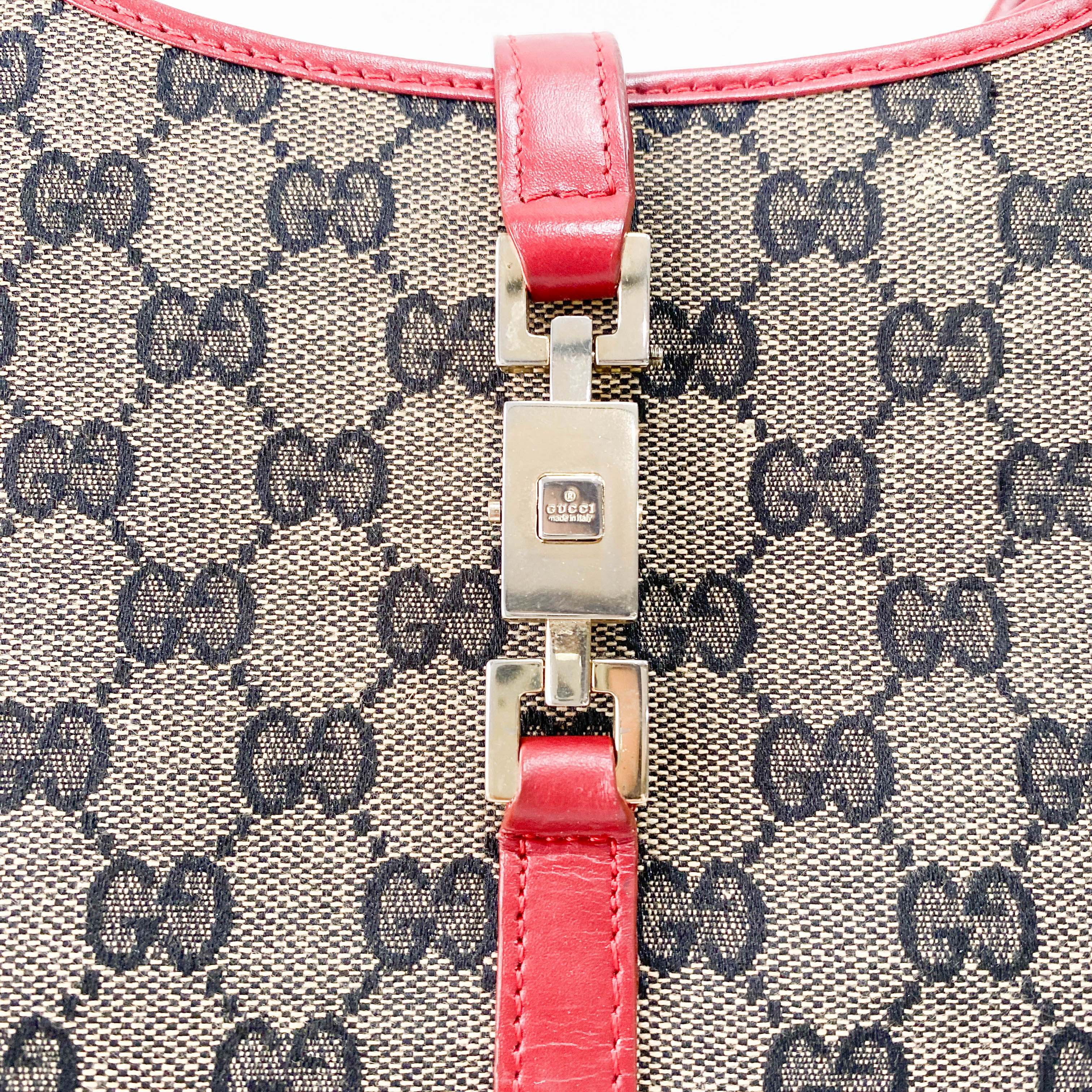 Jackie GG Supreme Brown Canvas Shoulder Bag