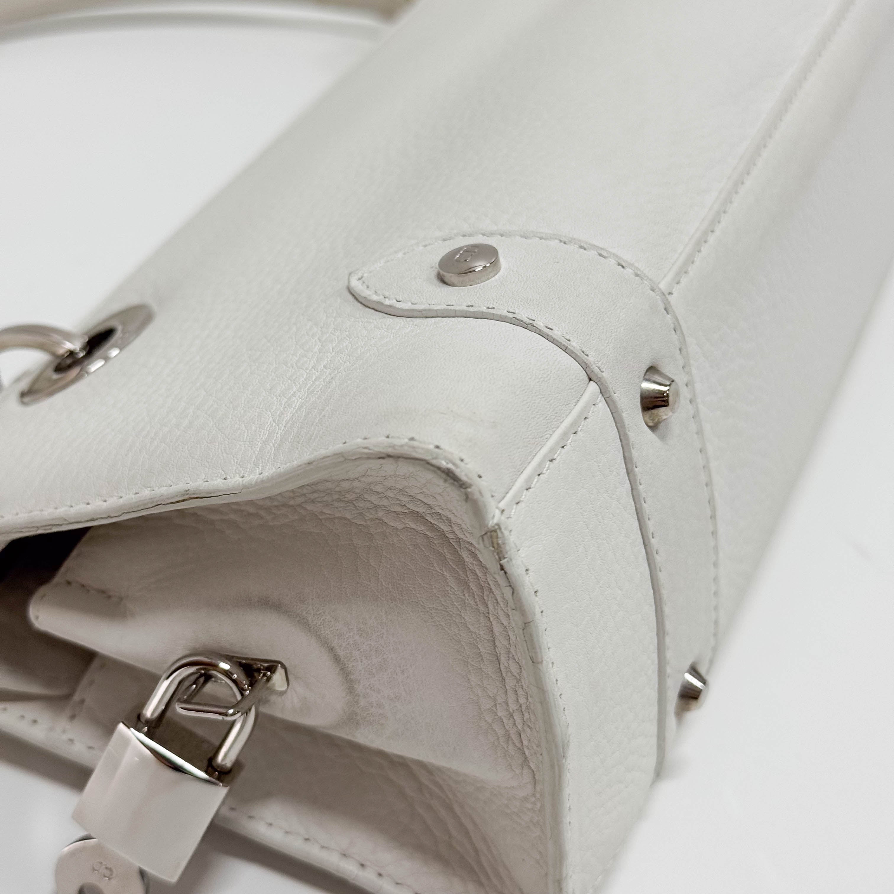 White Leather Shoulder Bag