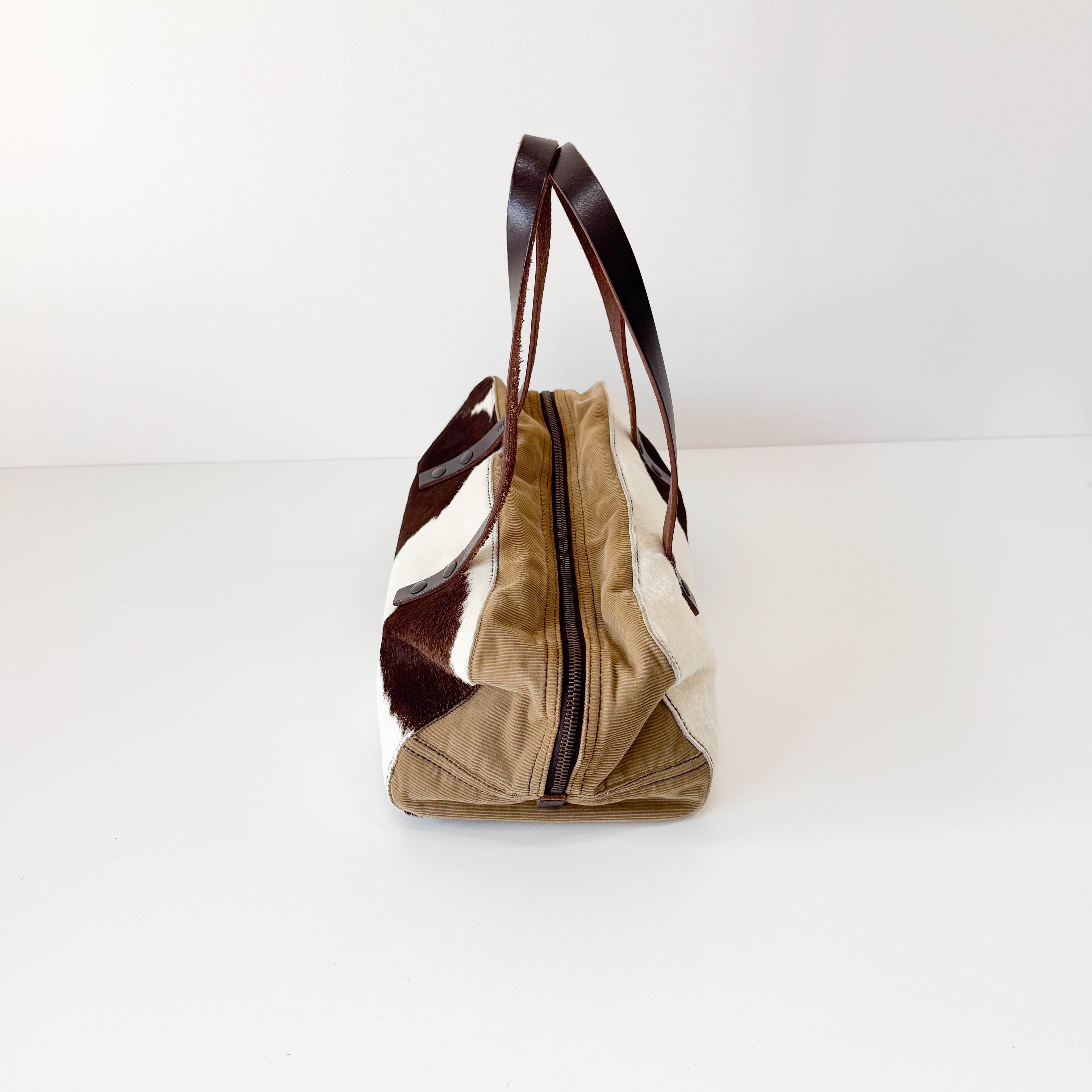 Cow Print Pony Hair Shoulder Bag