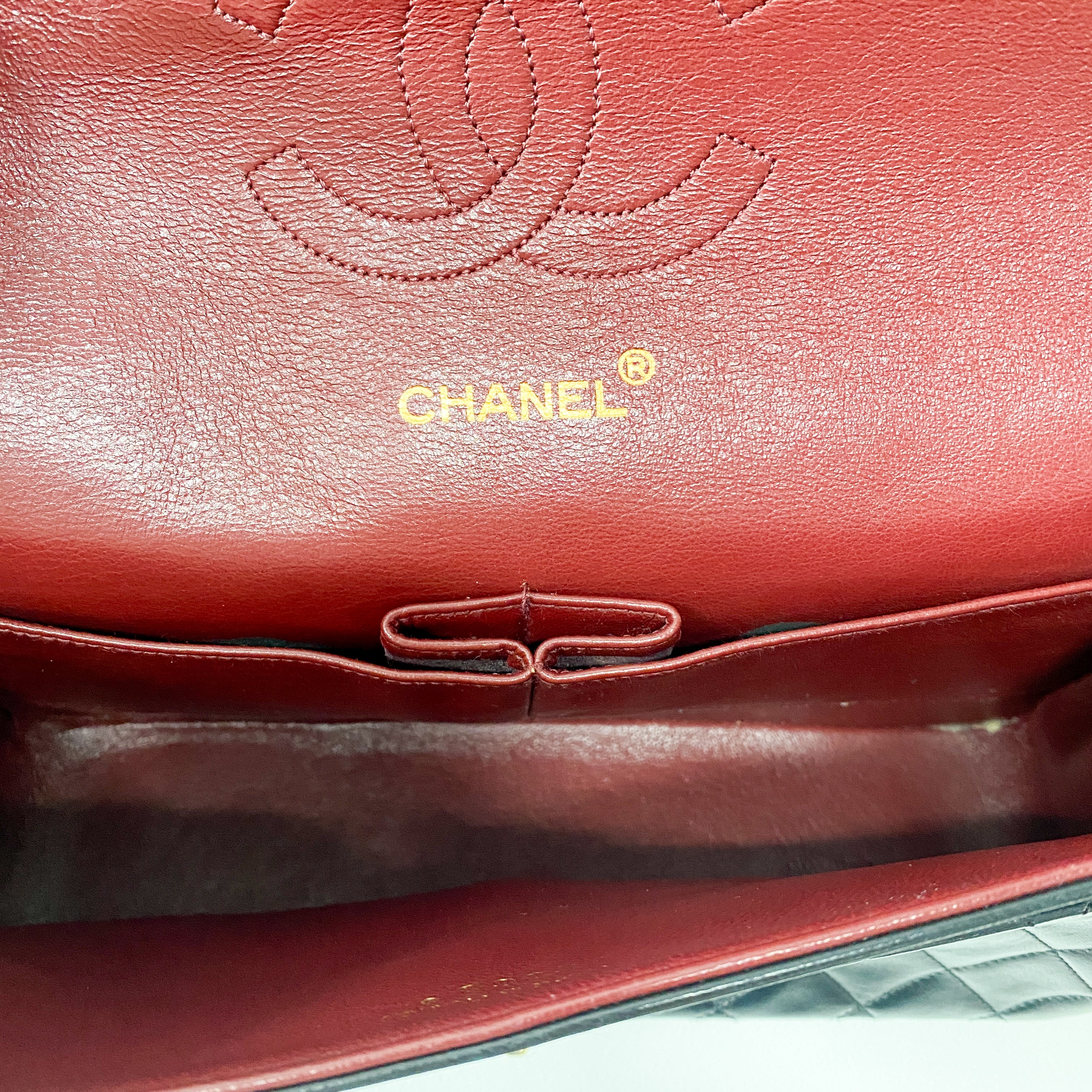 Classic Double Flap Black Matelassé Lambskin Leather Shoulder Bag