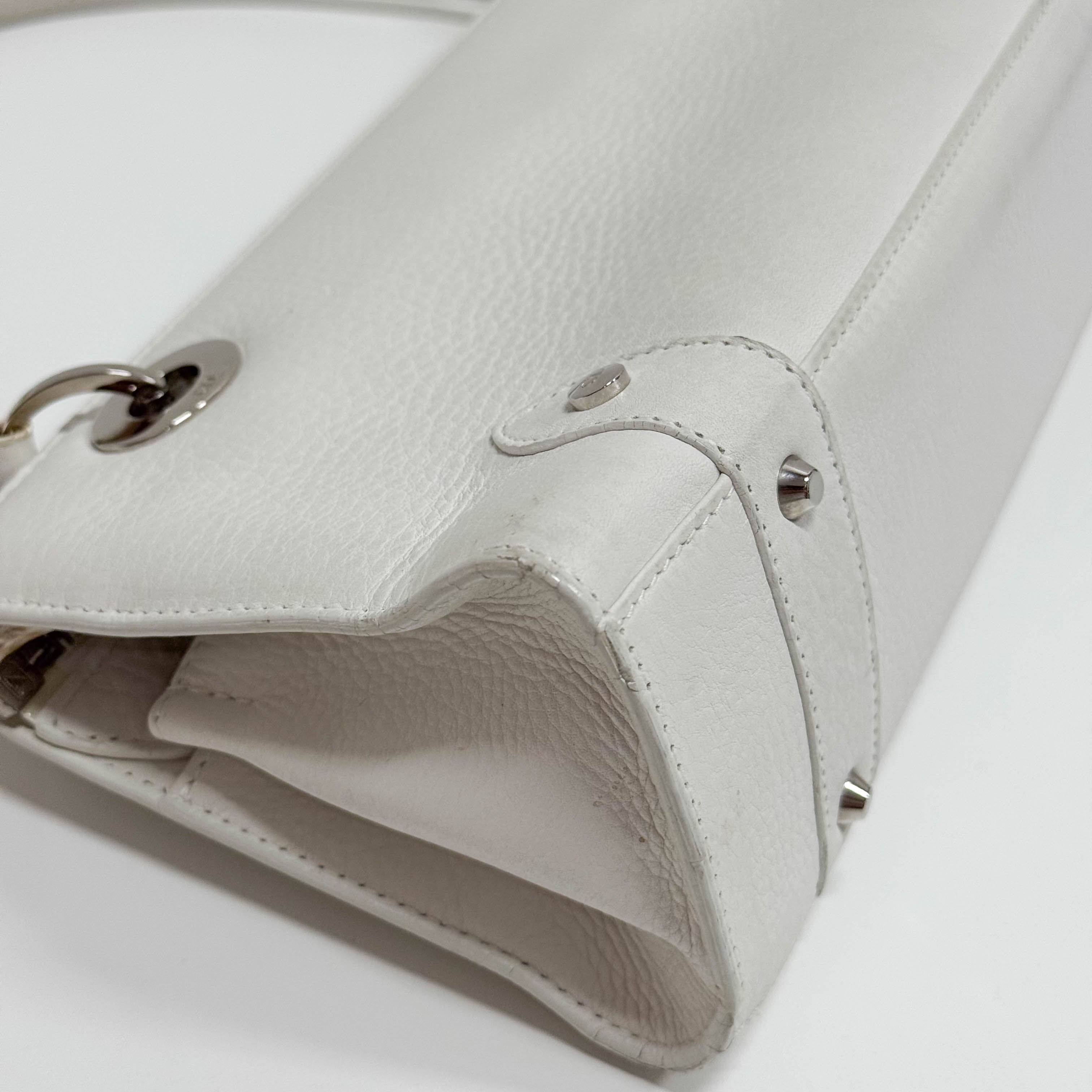 White Leather Shoulder Bag