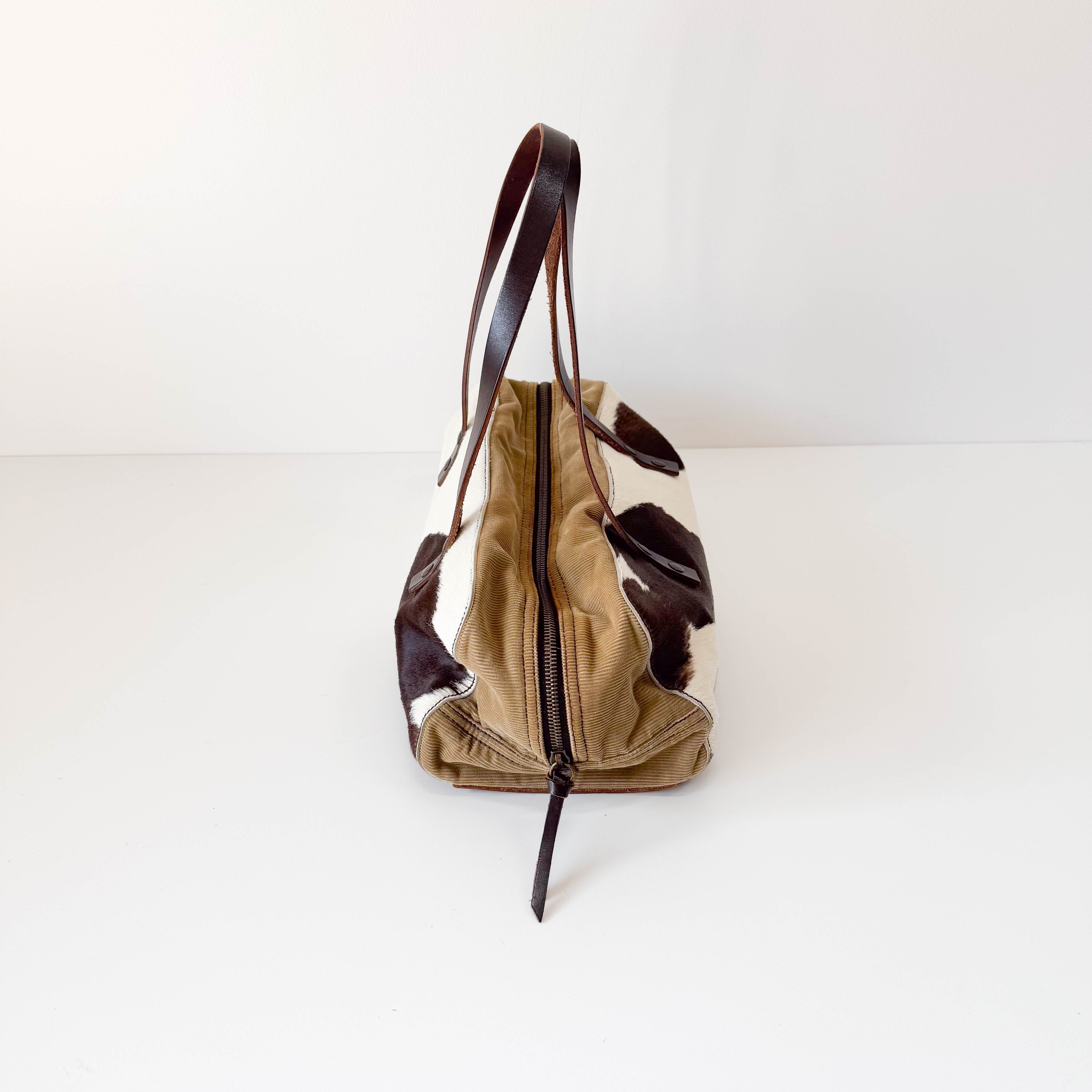 Cow Print Pony Hair Shoulder Bag