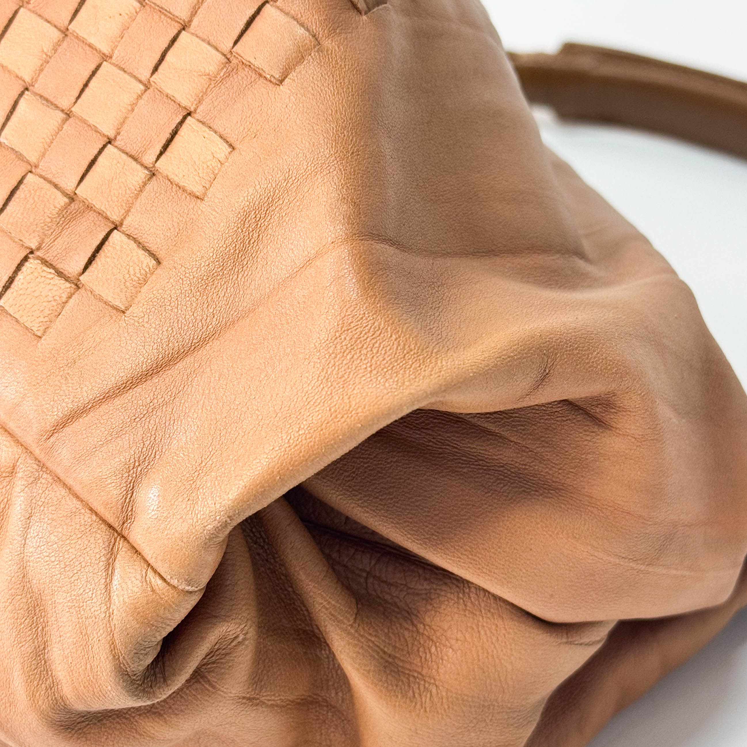 Caramel Brown Intrecciato Shoulder Bag