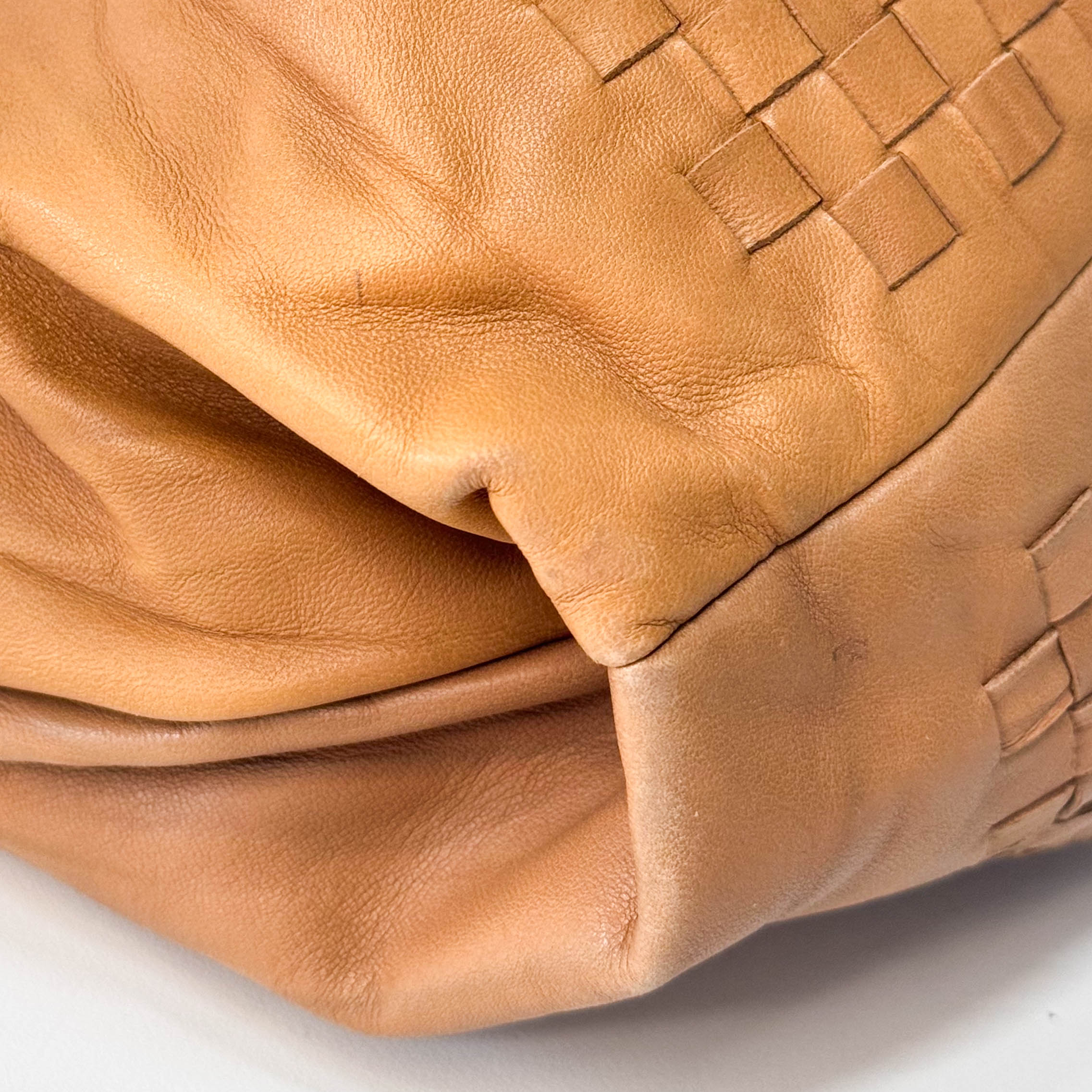 Caramel Brown Intrecciato Shoulder Bag