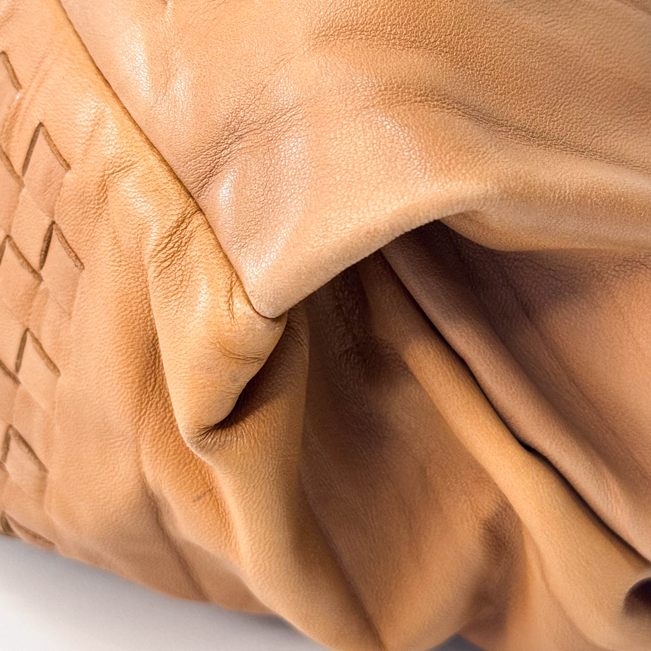 Caramel Brown Intrecciato Shoulder Bag