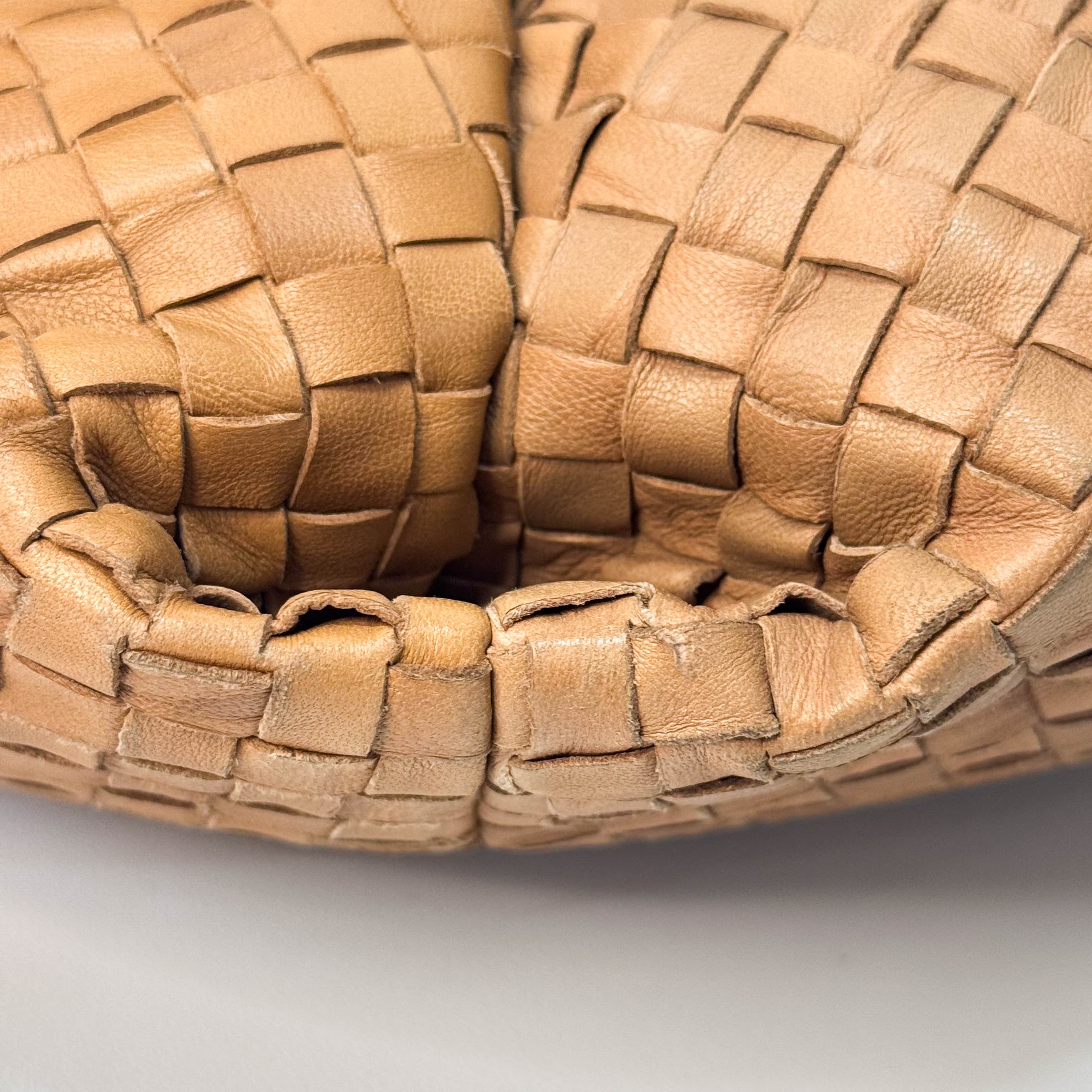 Caramel Brown Intrecciato Shoulder Bag