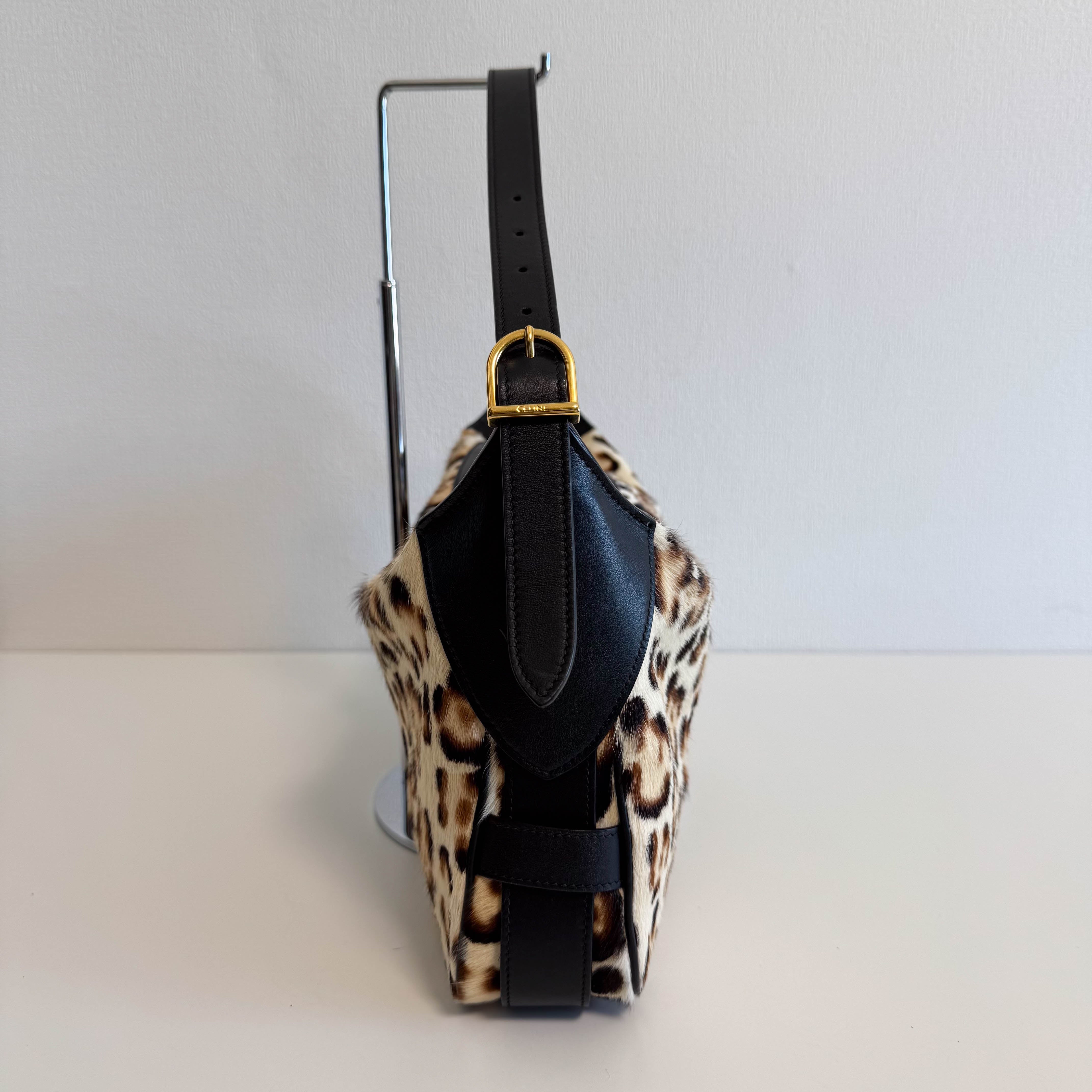 Romy Pony Hair Leopard Shoulder Bag