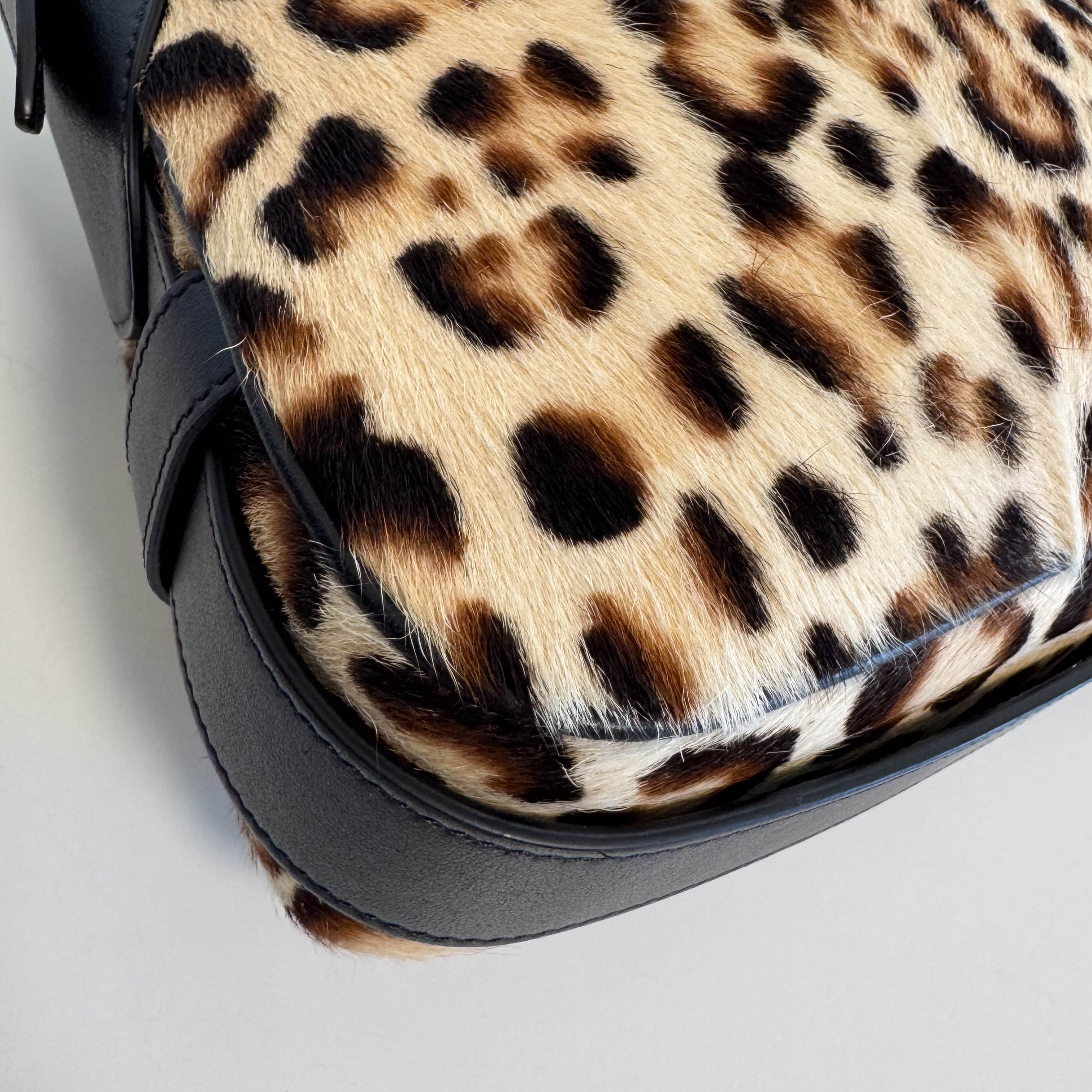 Romy Pony Hair Leopard Shoulder Bag