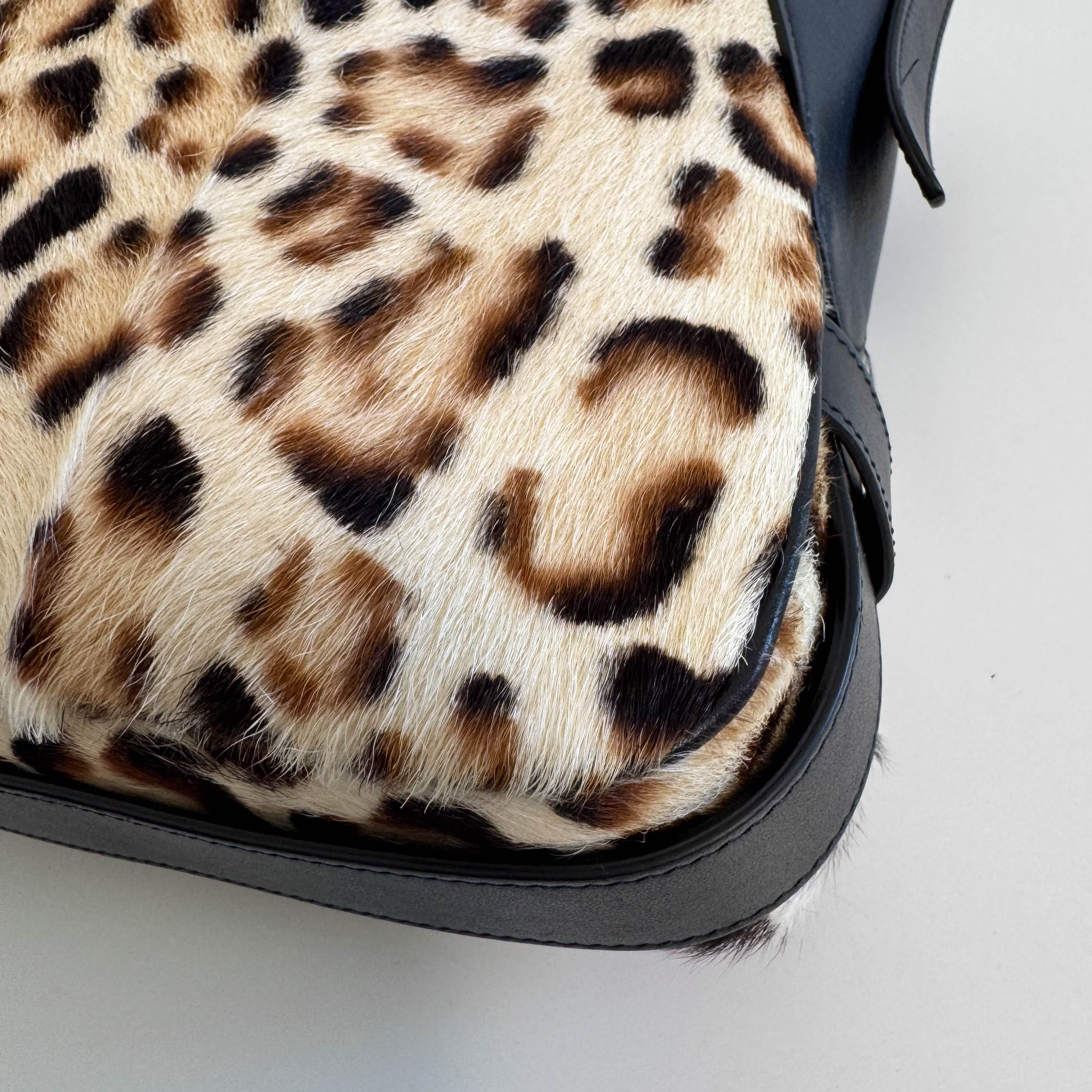 Romy Pony Hair Leopard Shoulder Bag
