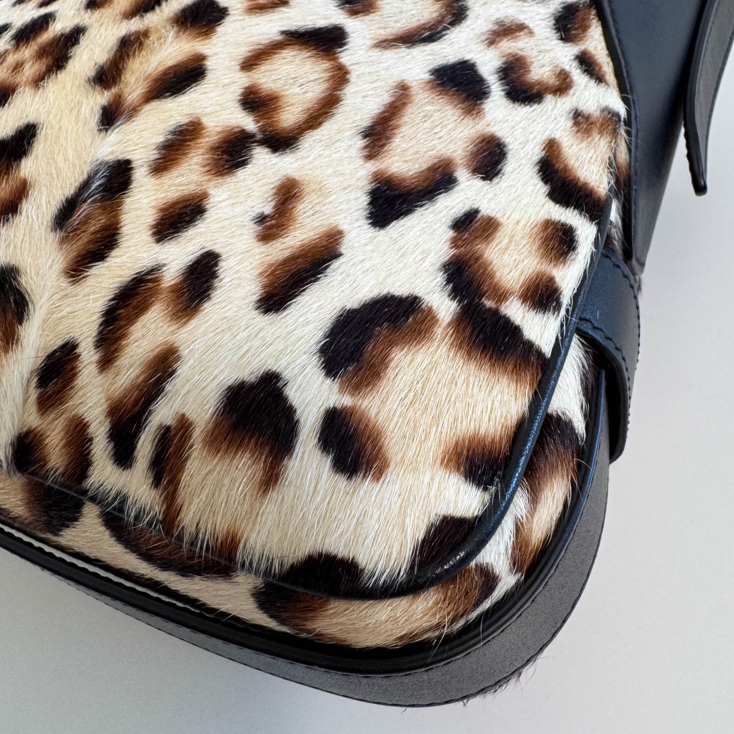 Romy Pony Hair Leopard Shoulder Bag