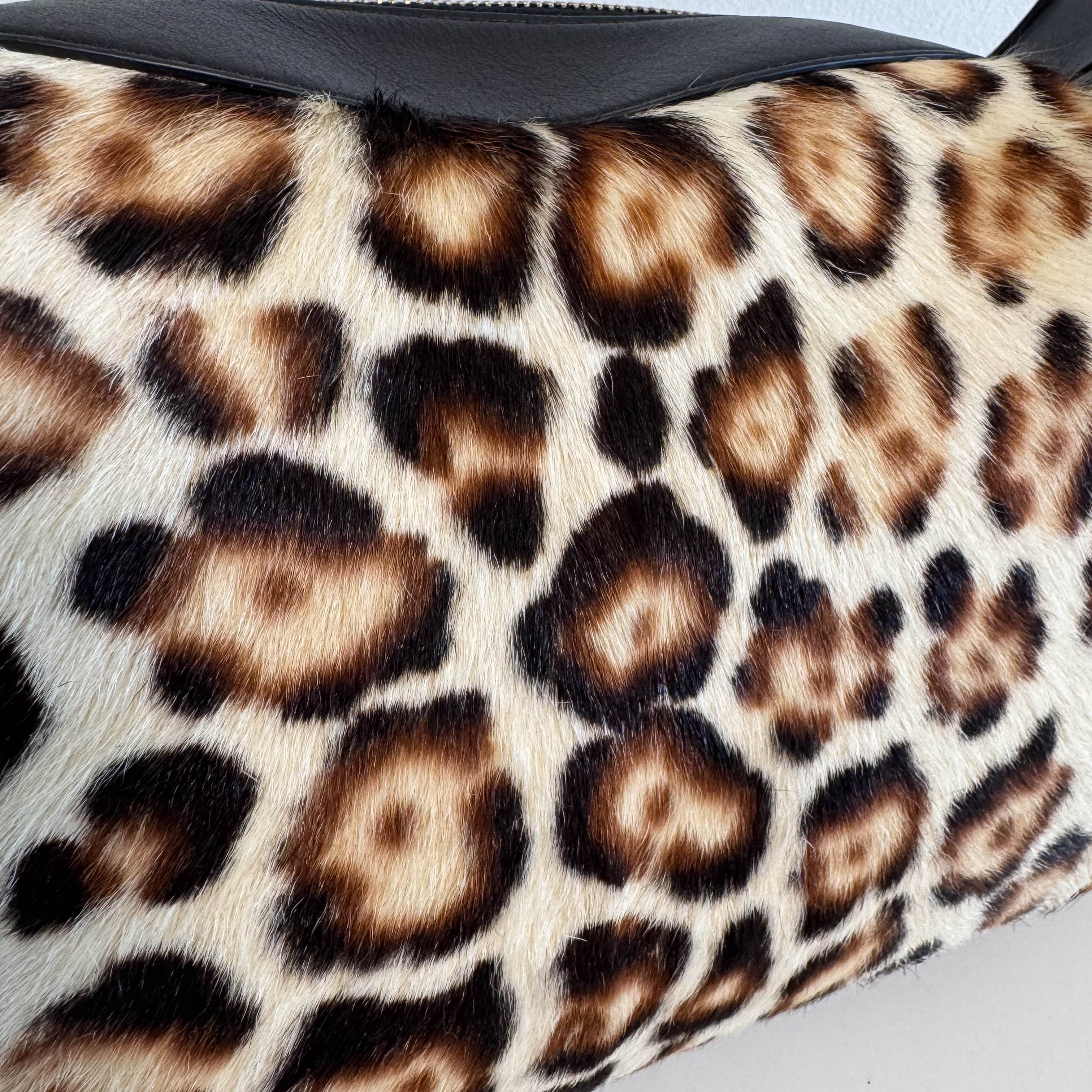 Romy Pony Hair Leopard Shoulder Bag