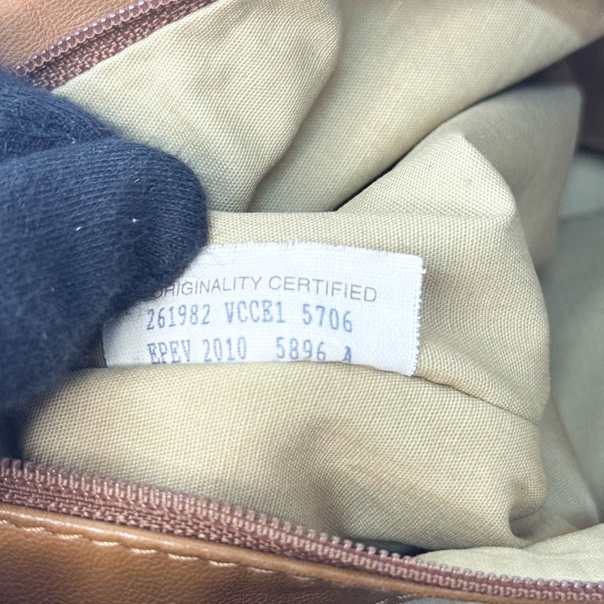 Caramel Brown Intrecciato Shoulder Bag