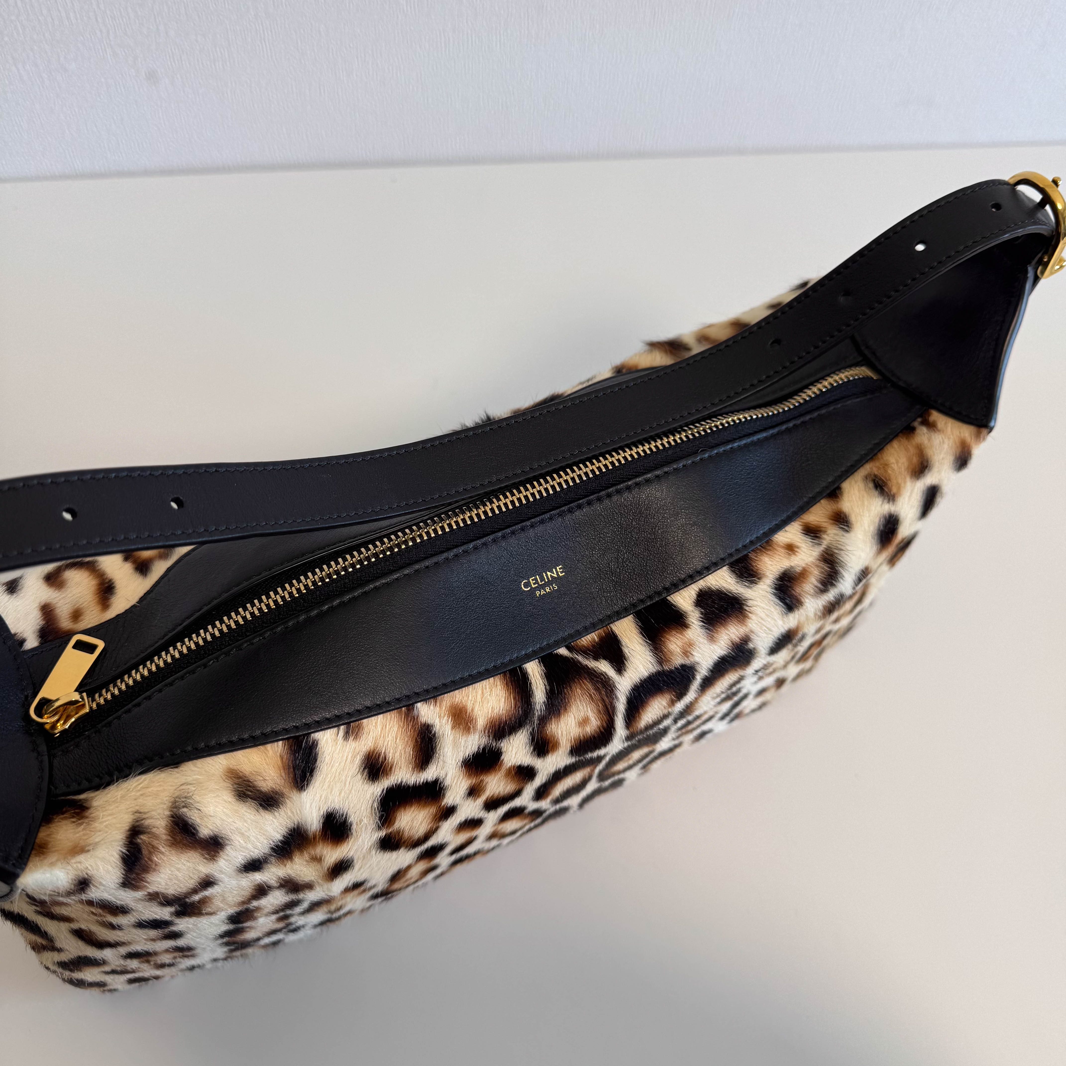 Romy Pony Hair Leopard Shoulder Bag
