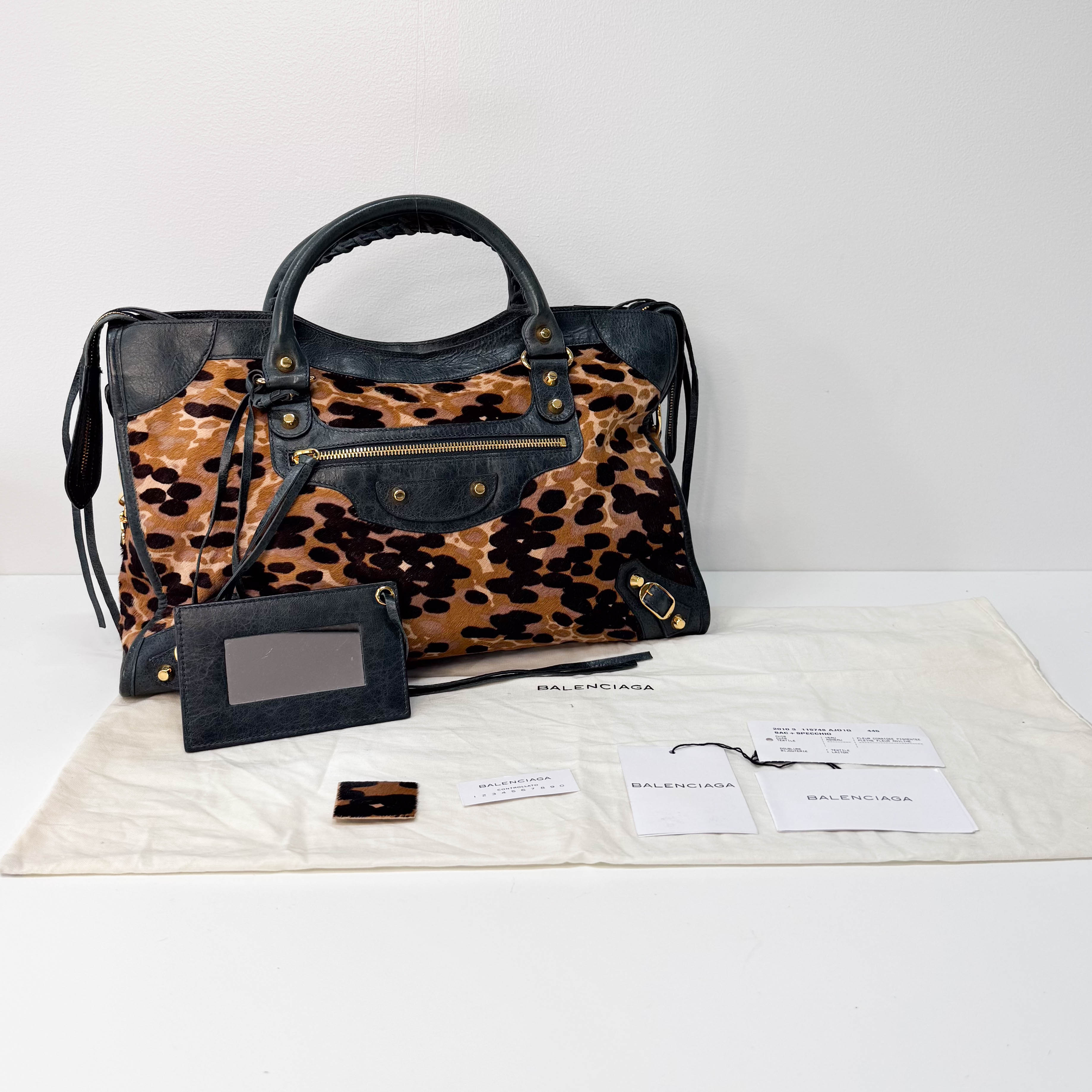 Le City Leopard Print Pony Hair Bag