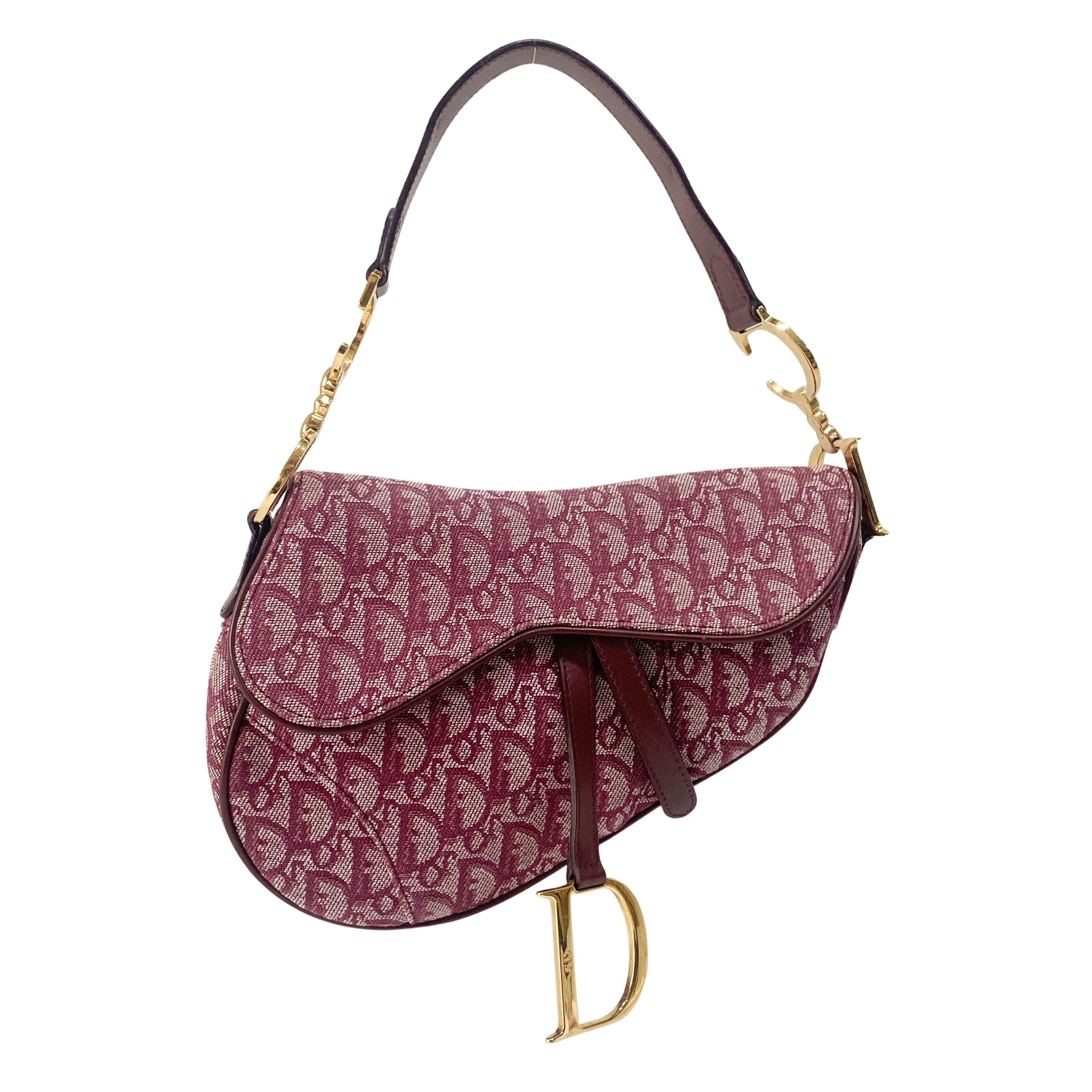 Saddle Red Canvas Shoulder Bag
