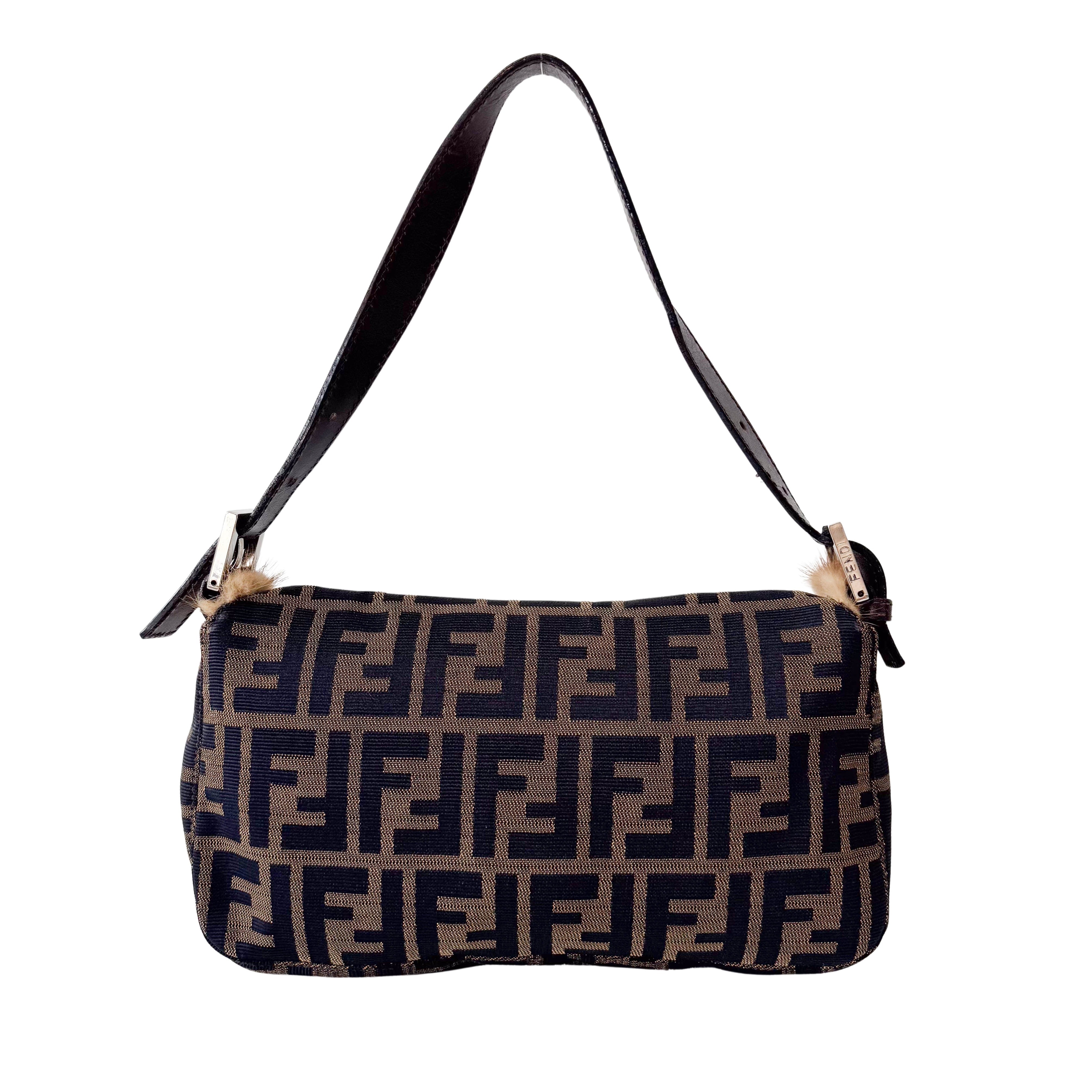 Baguette Zucca with Fur Shoulder Bag