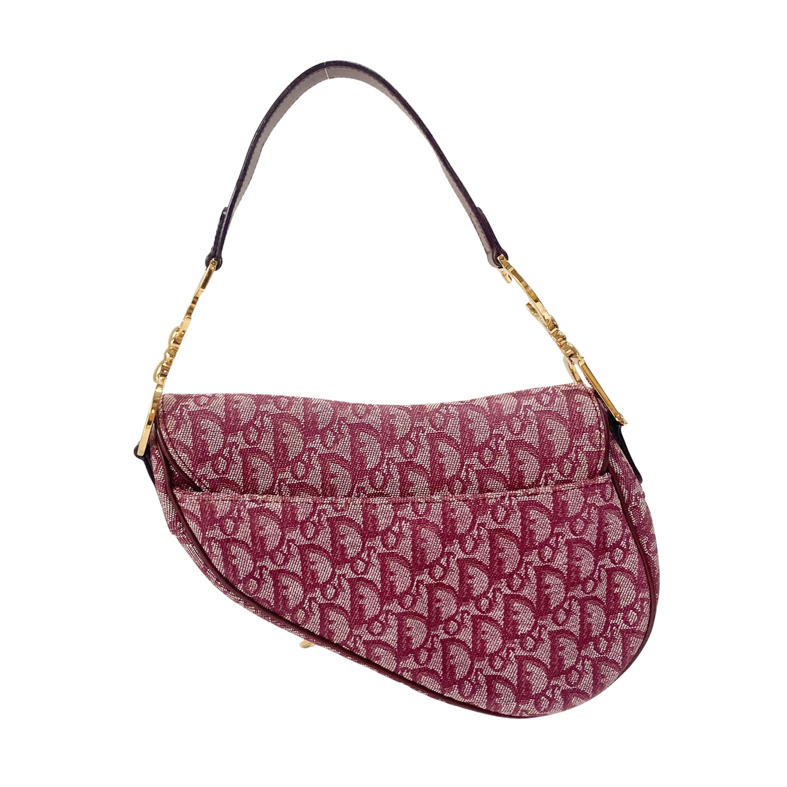 Saddle Red Canvas Shoulder Bag