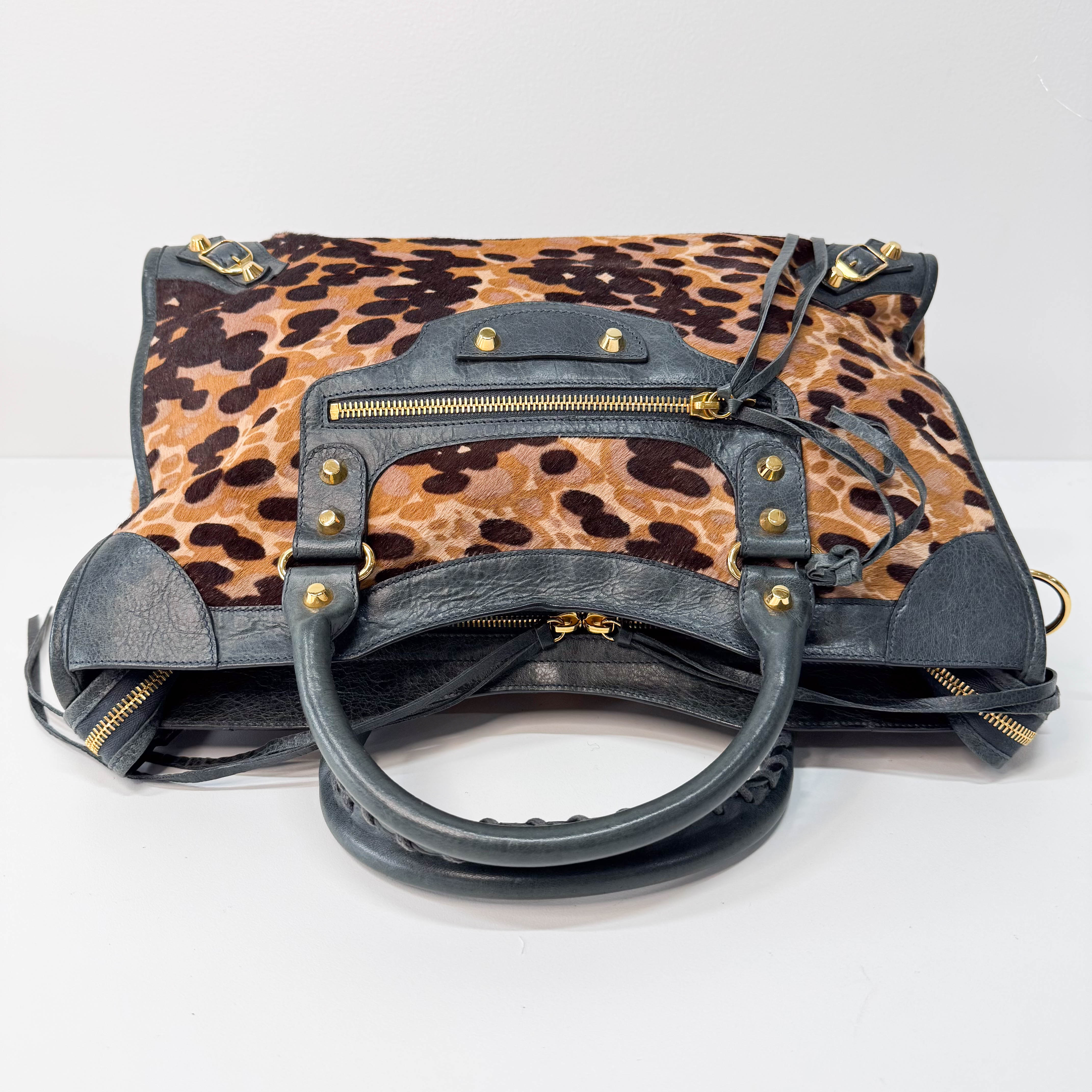 Le City Leopard Print Pony Hair Bag