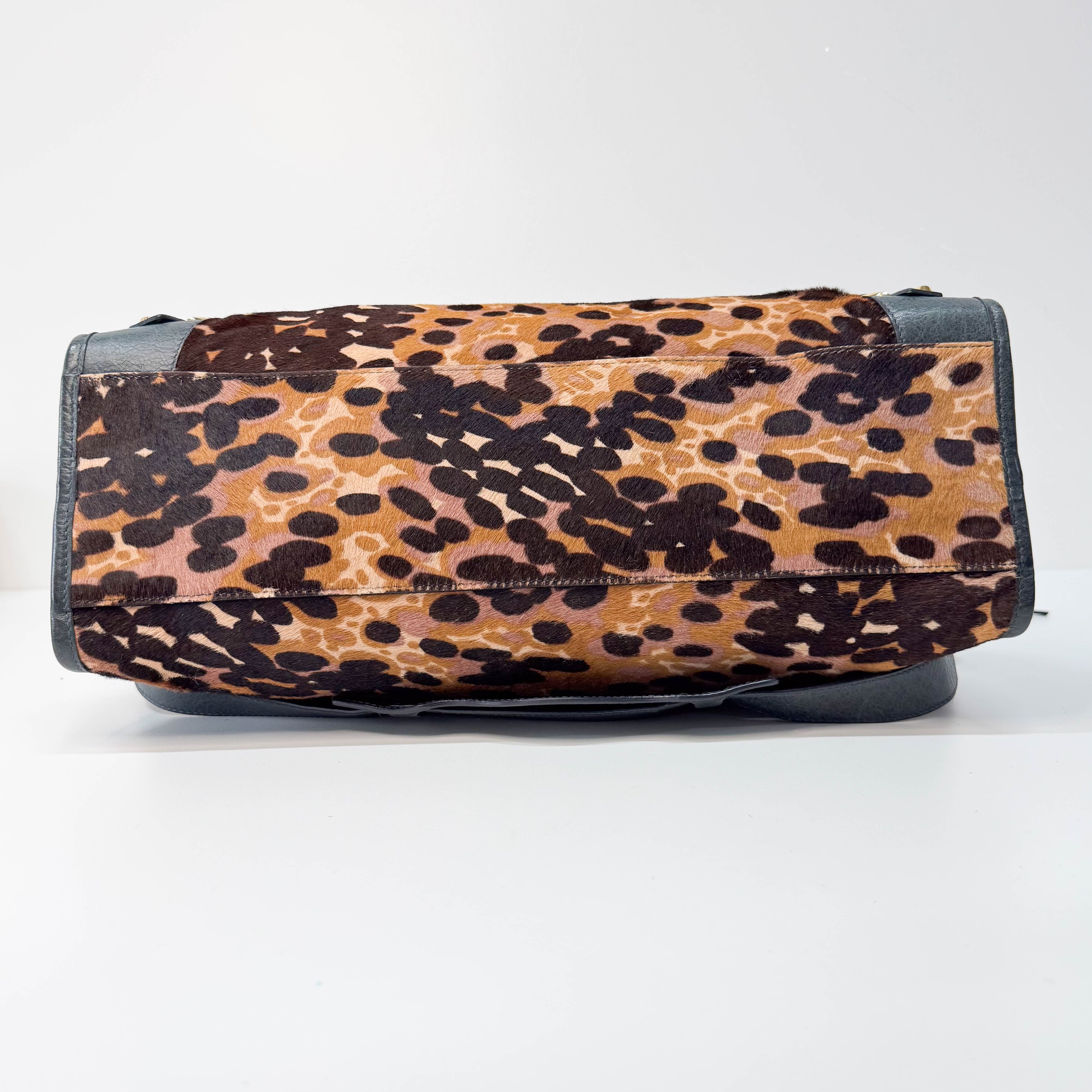 Le City Leopard Print Pony Hair Bag