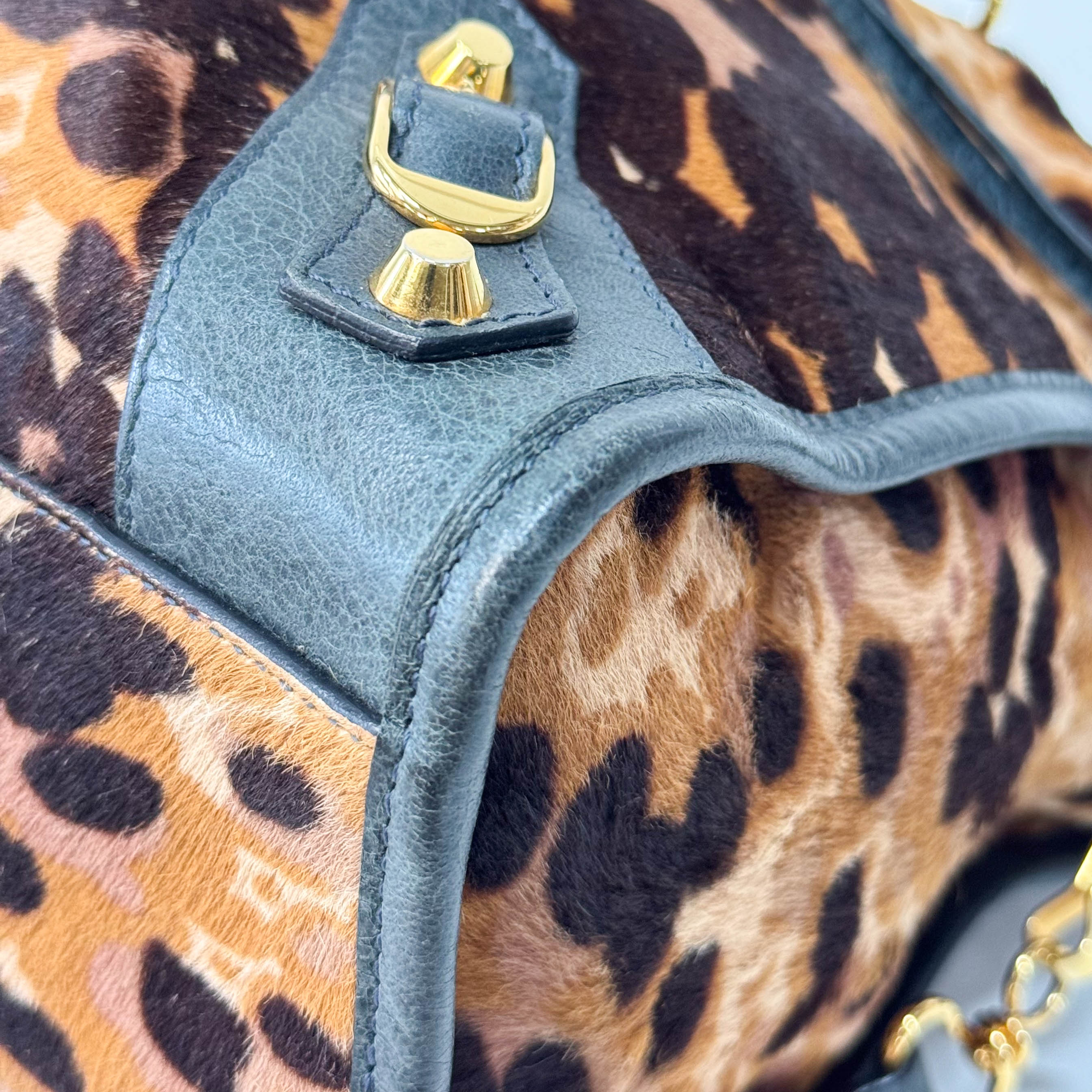 Le City Leopard Print Pony Hair Bag
