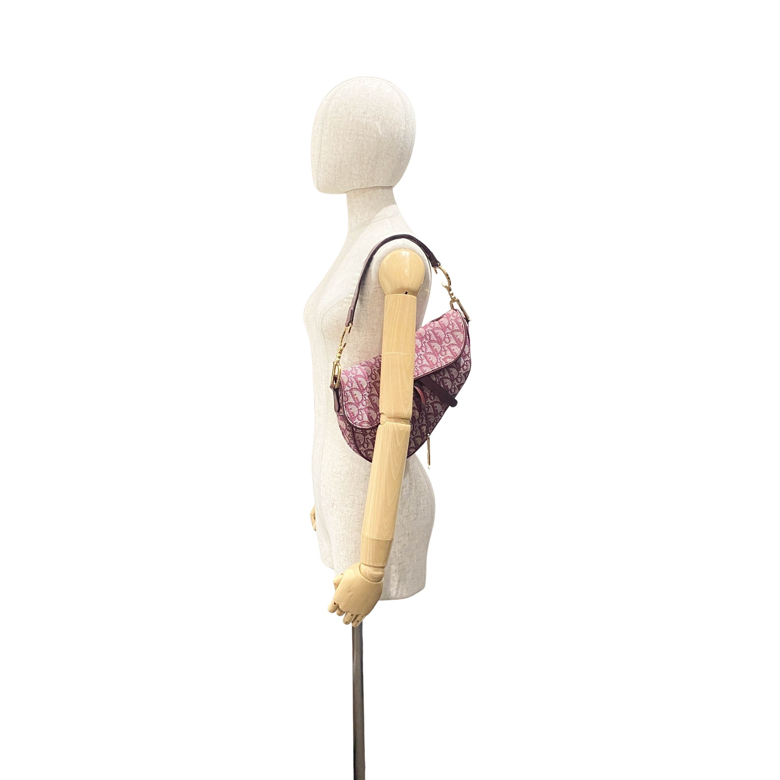 Saddle Red Canvas Shoulder Bag