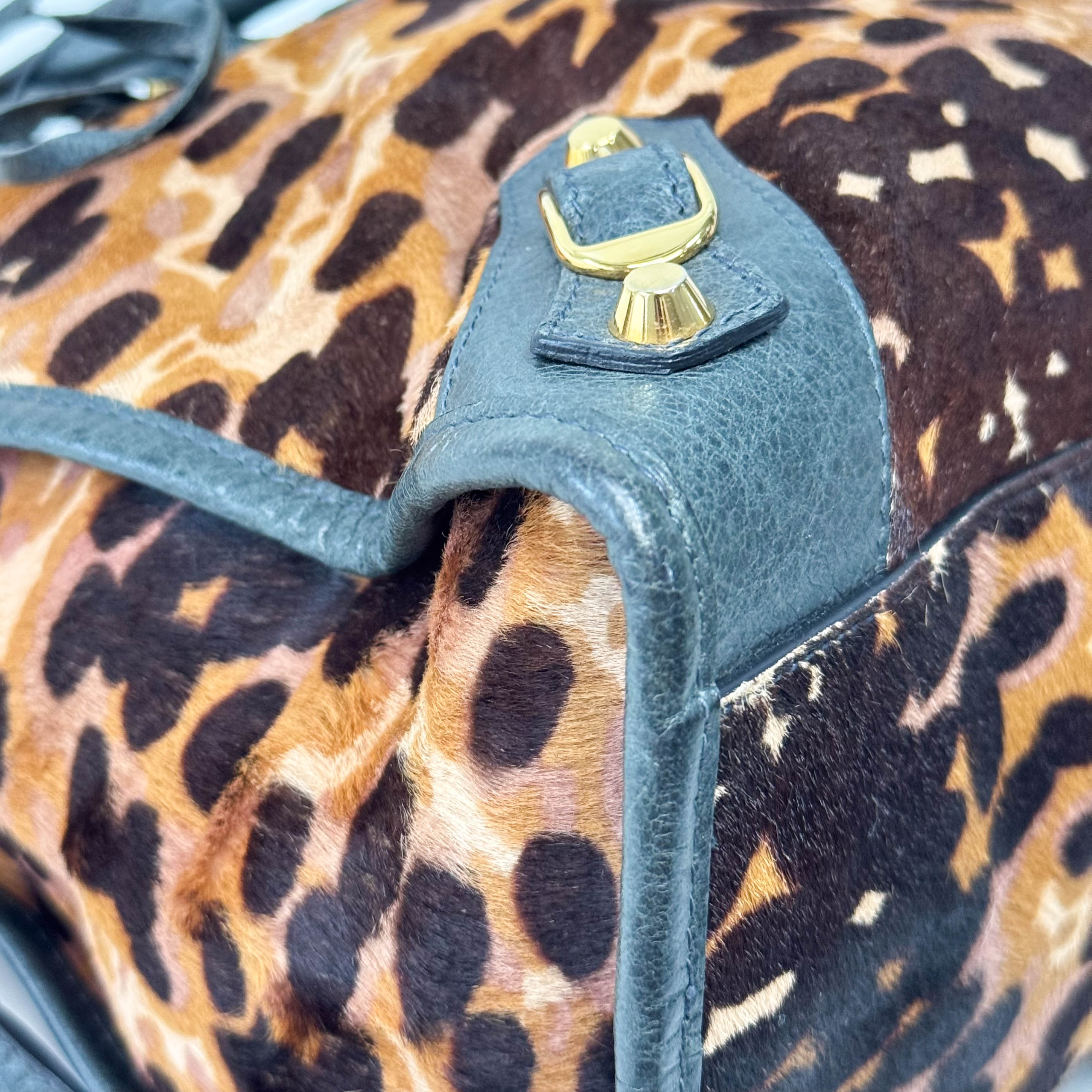 Le City Leopard Print Pony Hair Bag