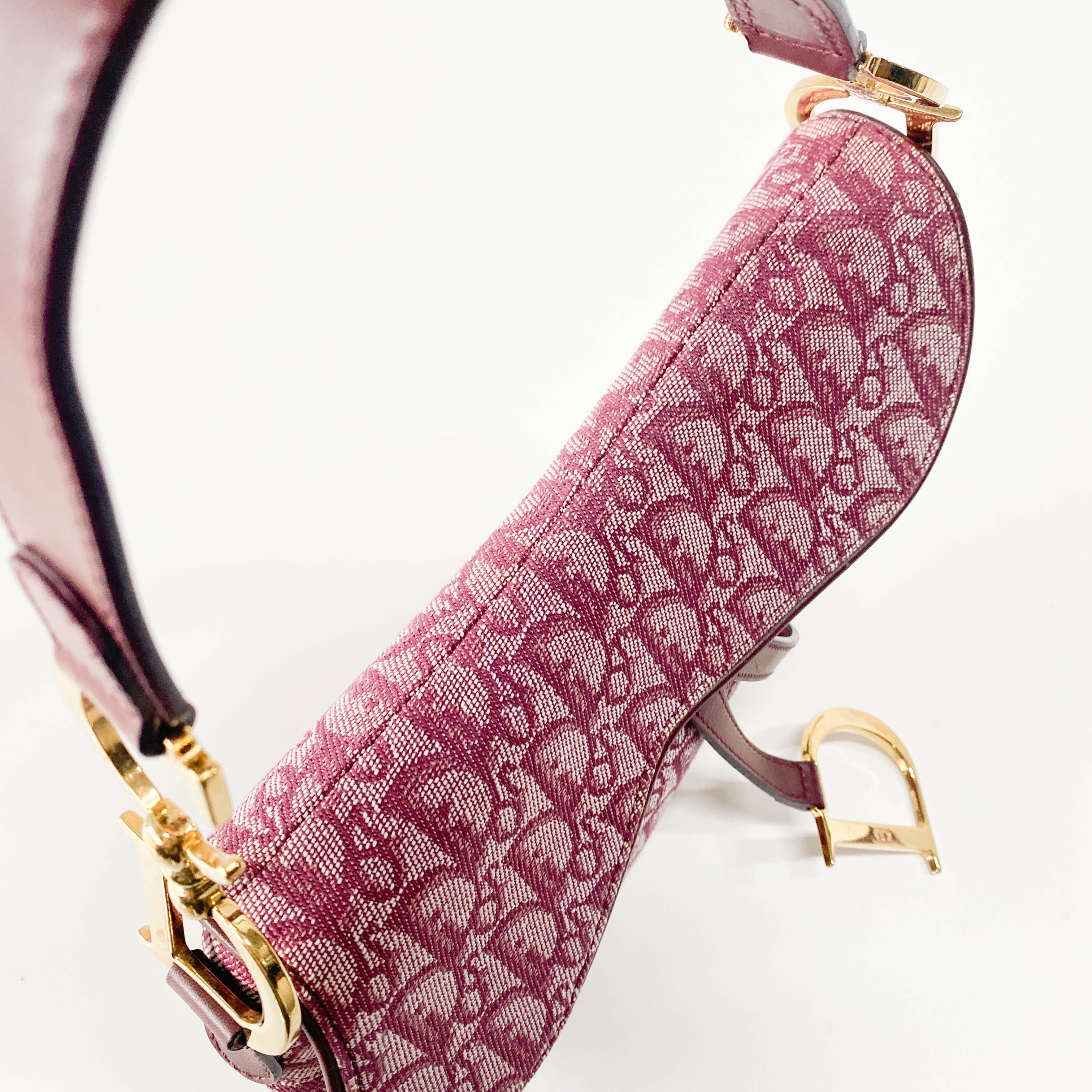 Saddle Red Canvas Shoulder Bag