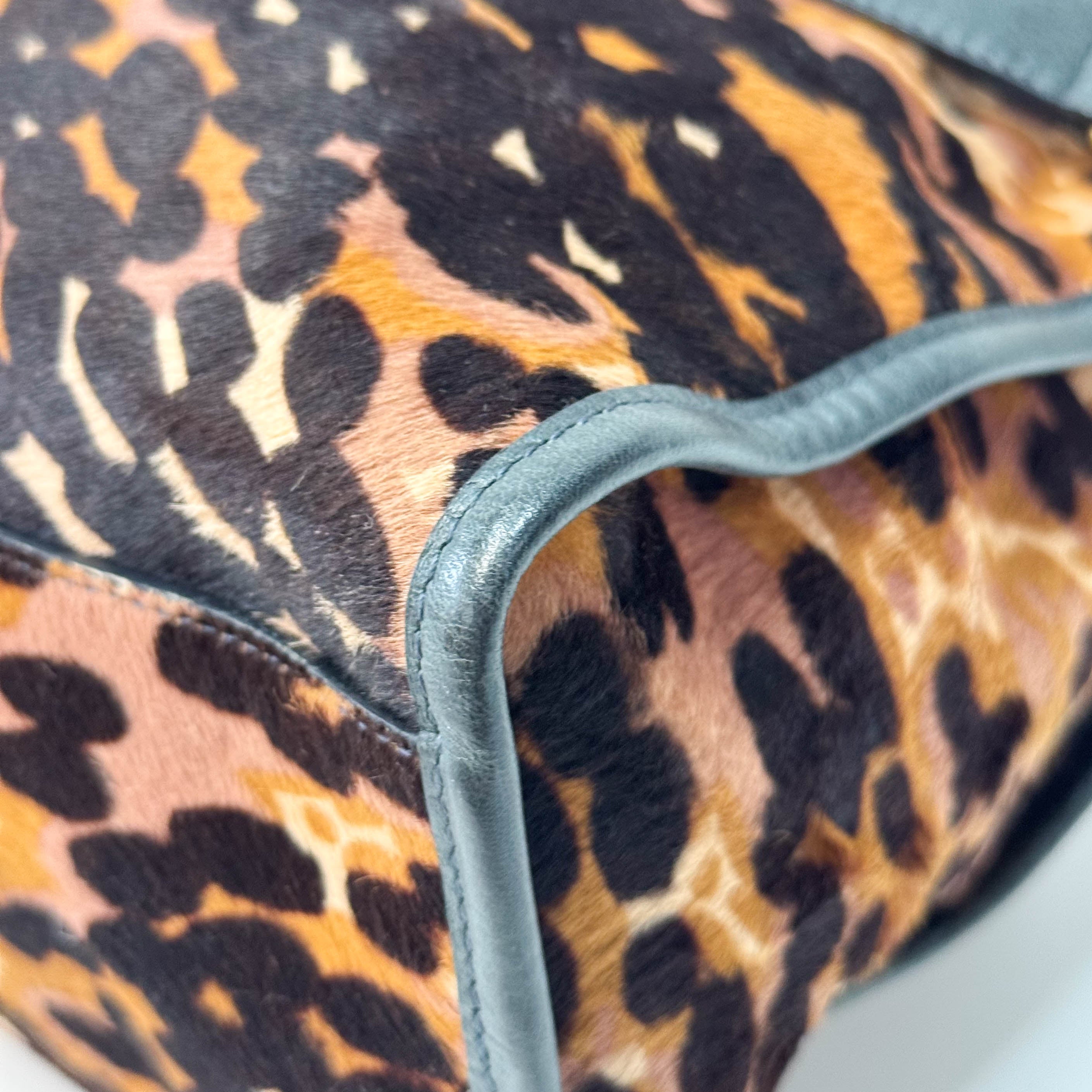Le City Leopard Print Pony Hair Bag