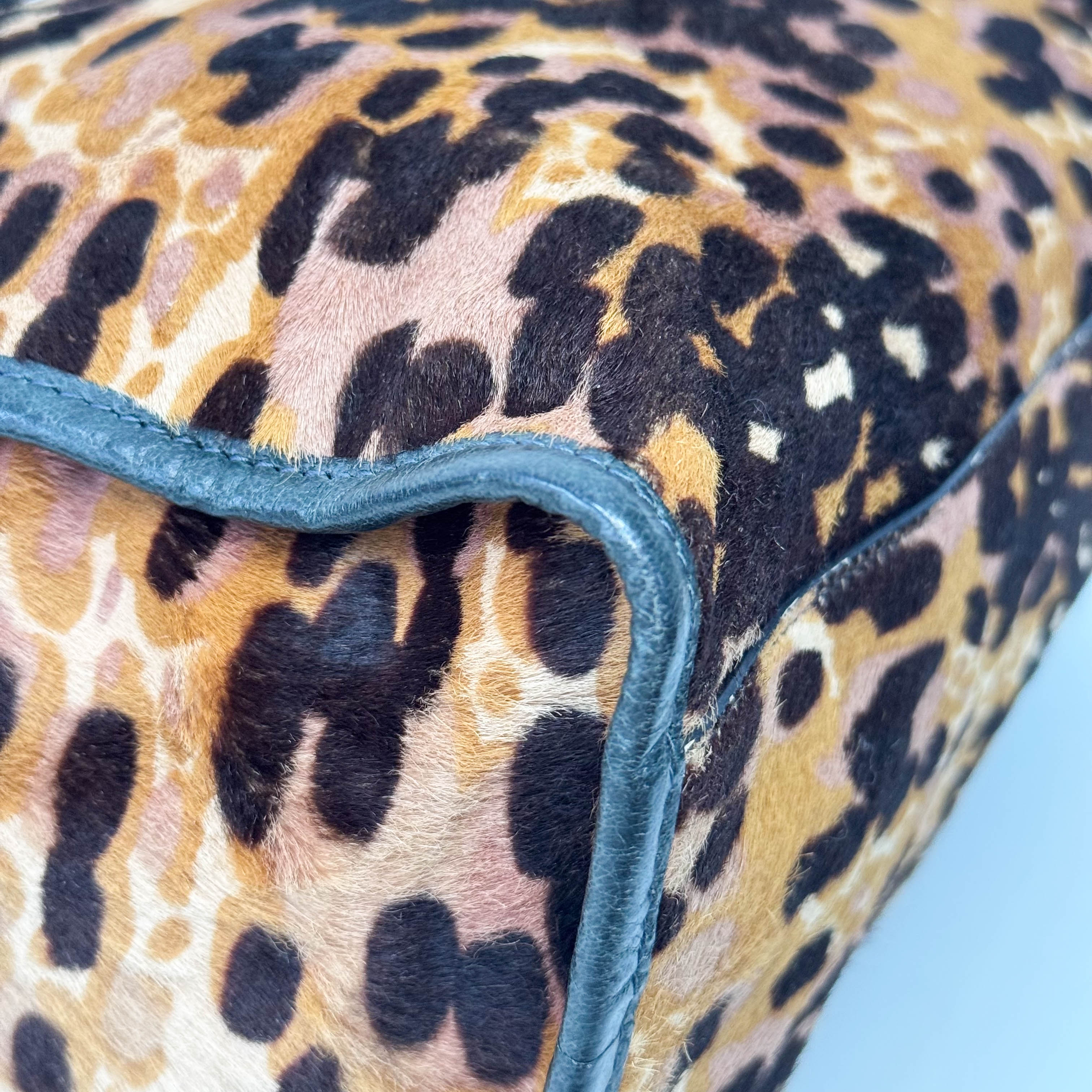 Le City Leopard Print Pony Hair Bag