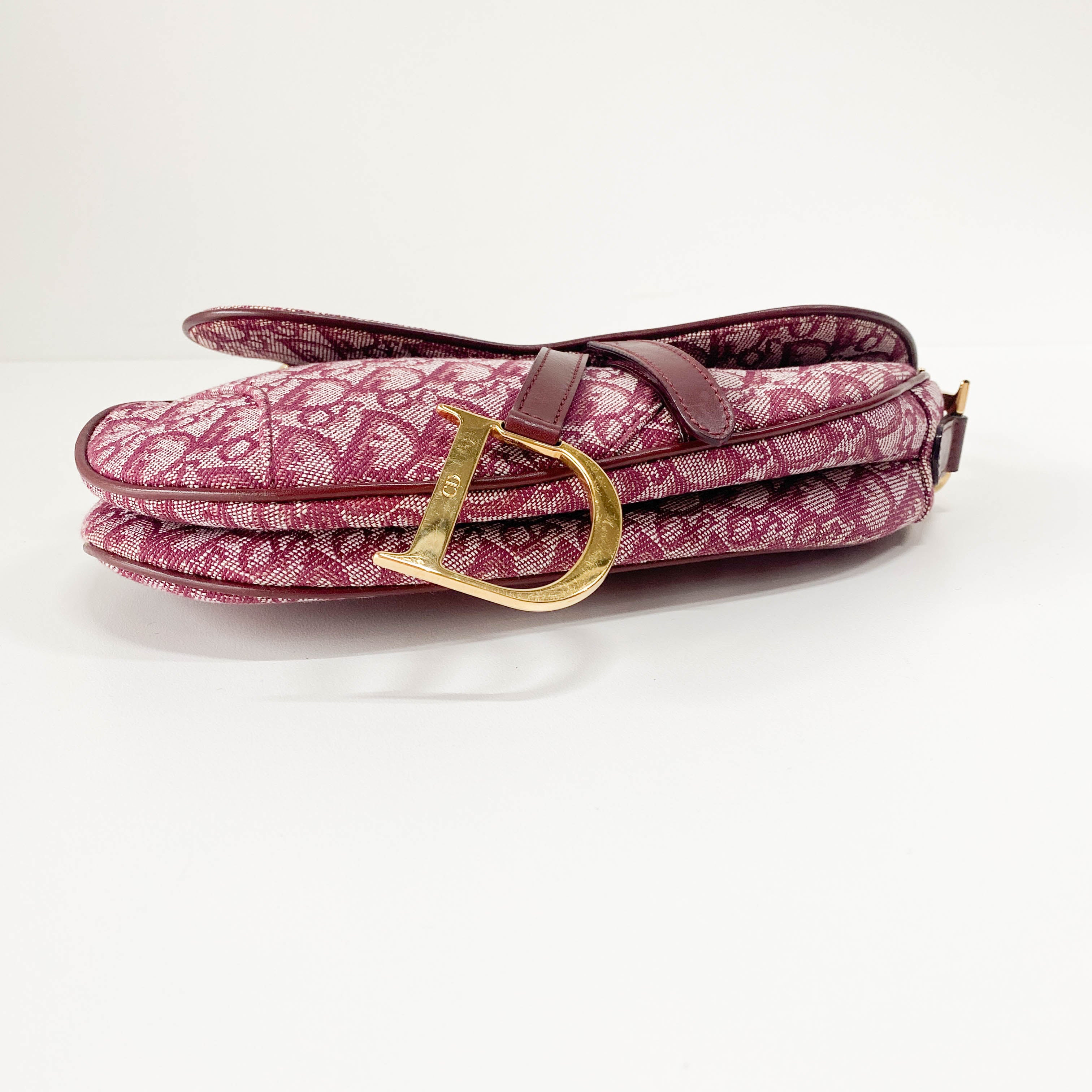 Saddle Red Canvas Shoulder Bag