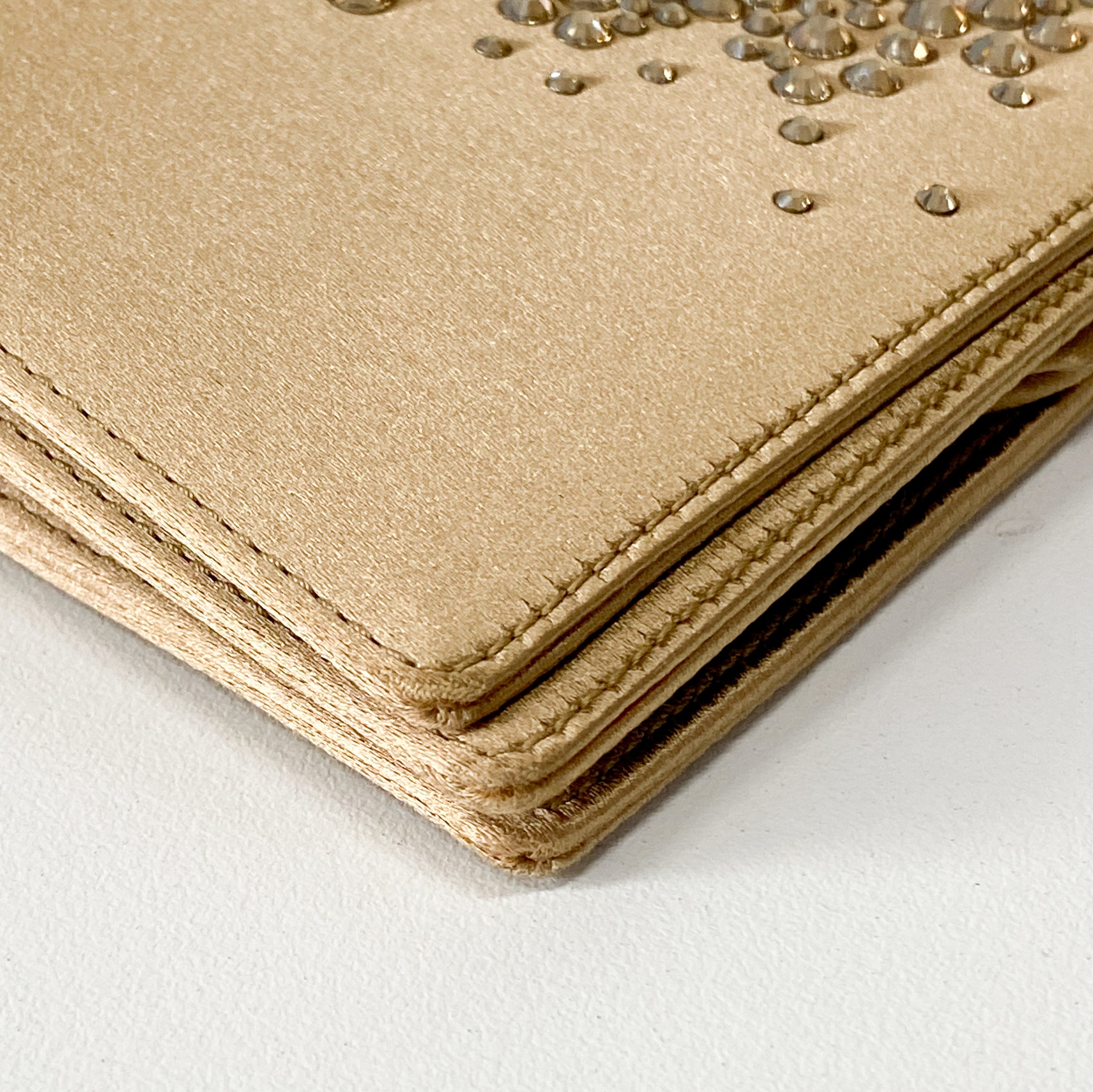 Coco Mark Satin Rhinestone Shoulder Bag