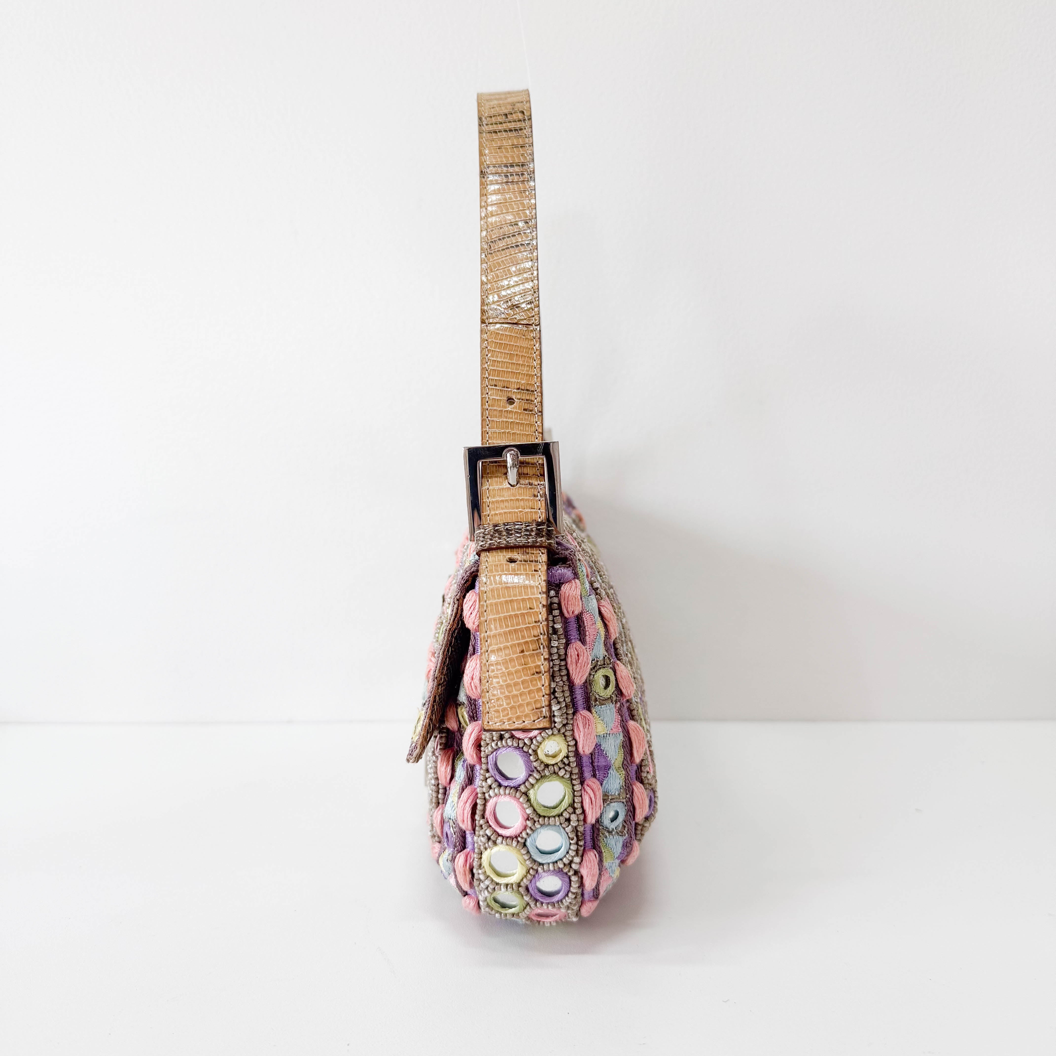 Limited Edition Baguette Embroidered Mirror Shoulder Bag