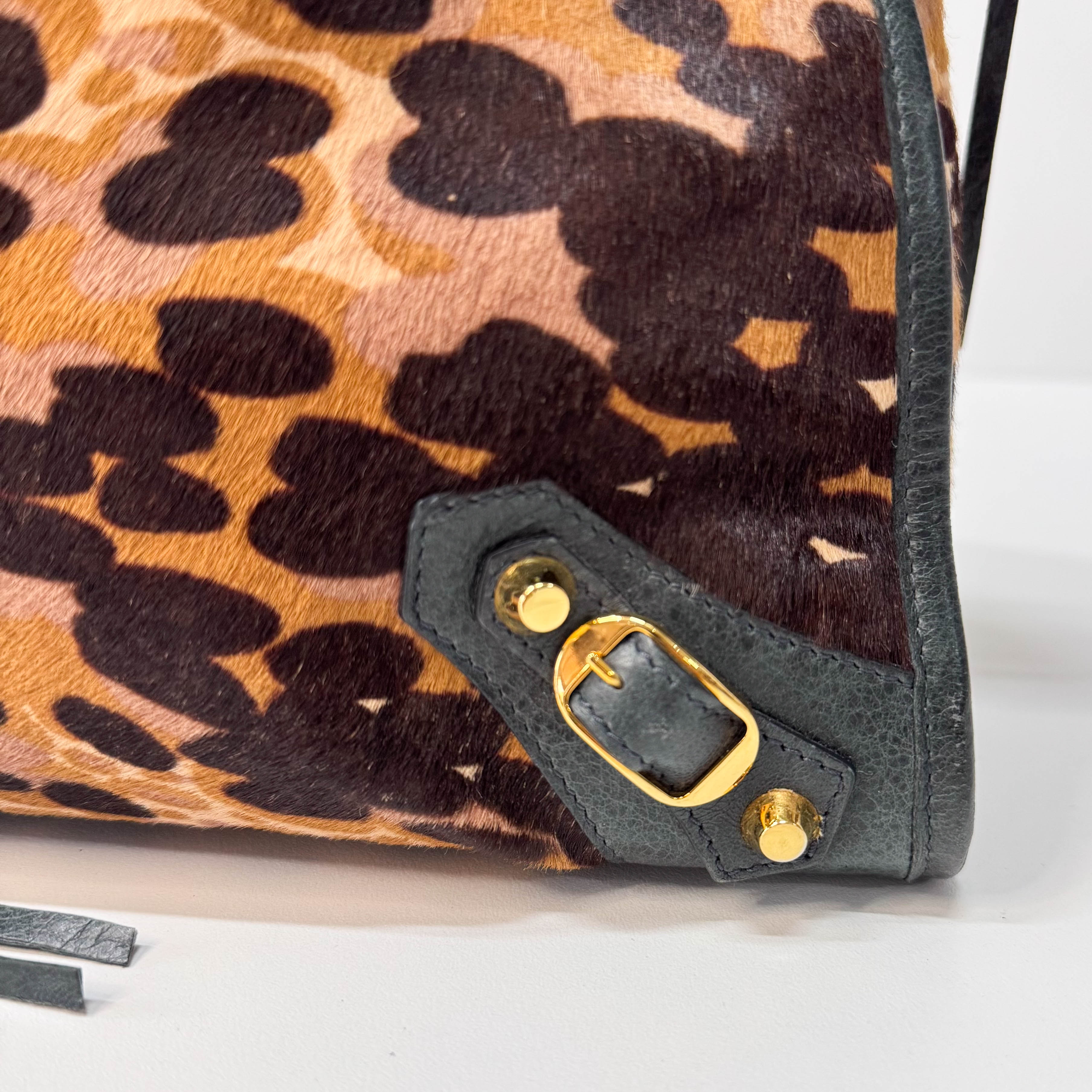 Le City Leopard Print Pony Hair Bag