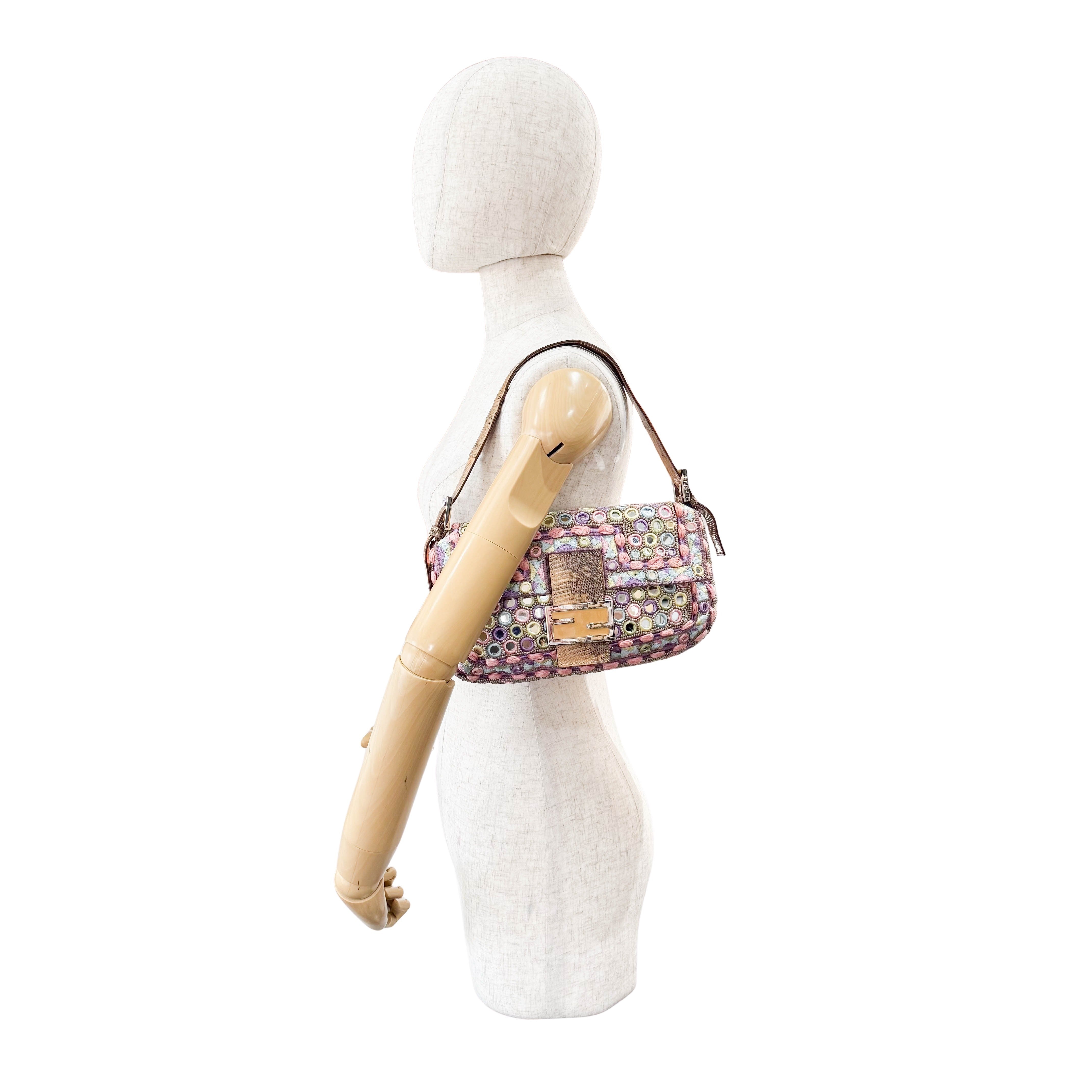 Limited Edition Baguette Embroidered Mirror Shoulder Bag