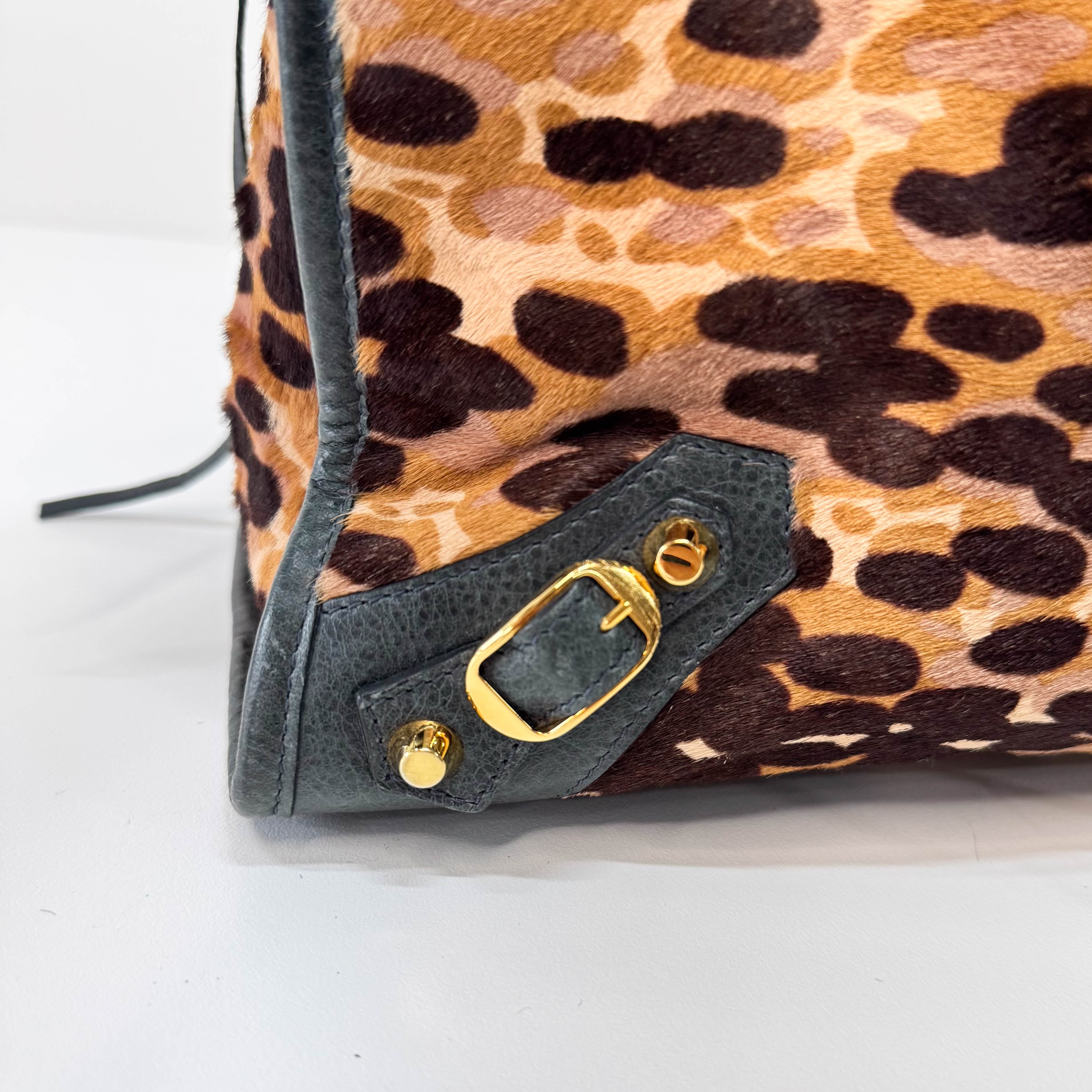 Le City Leopard Print Pony Hair Bag
