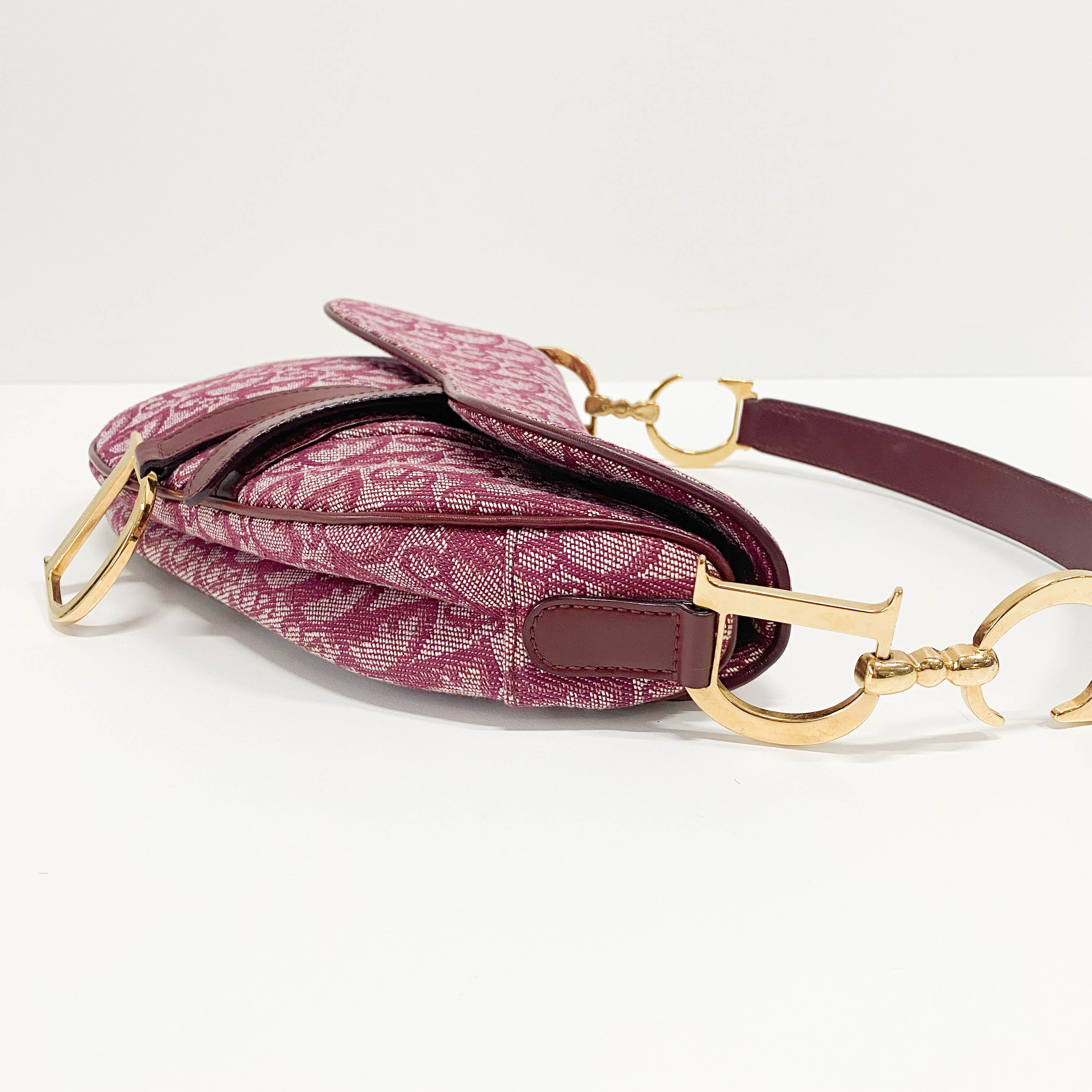 Saddle Red Canvas Shoulder Bag