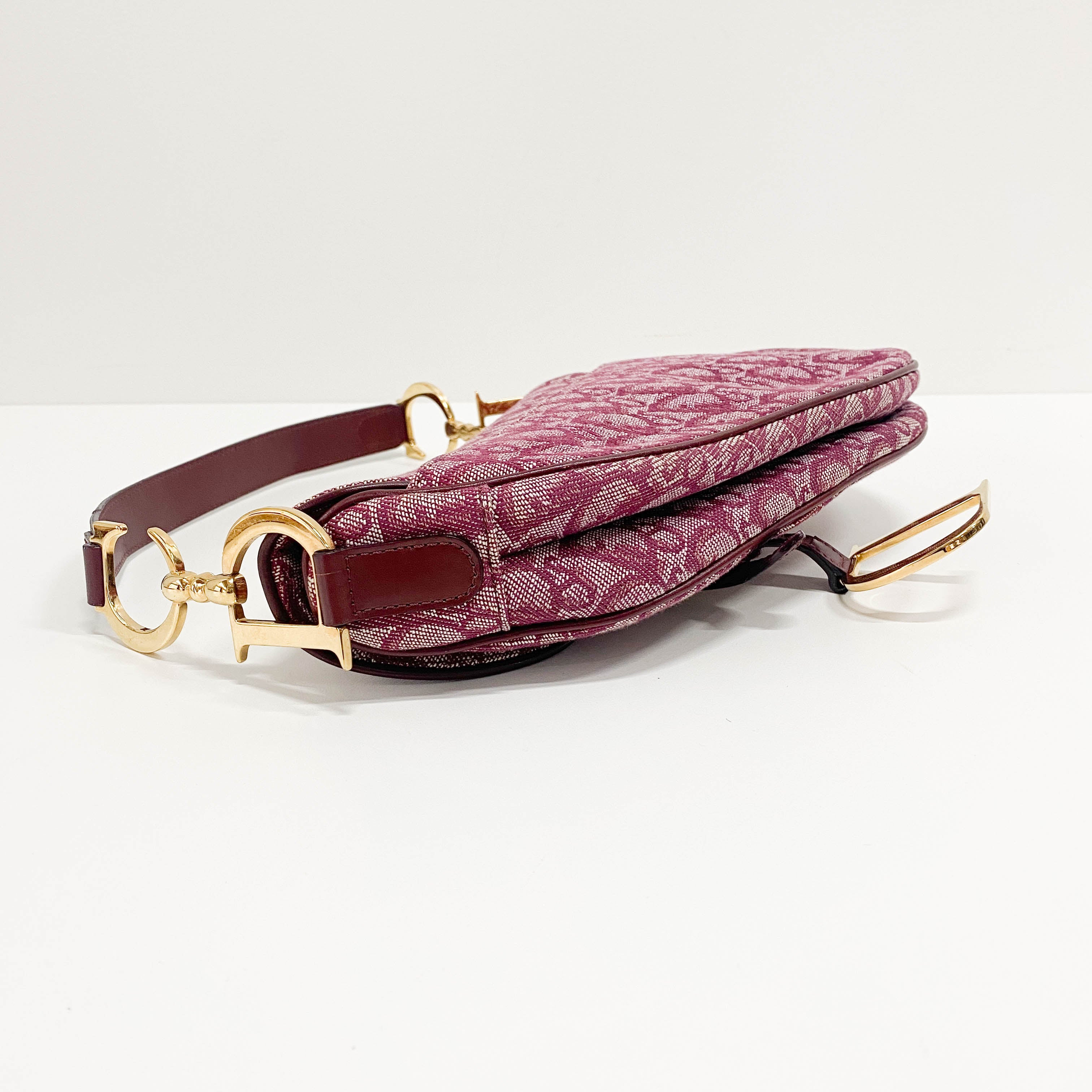 Saddle Red Canvas Shoulder Bag