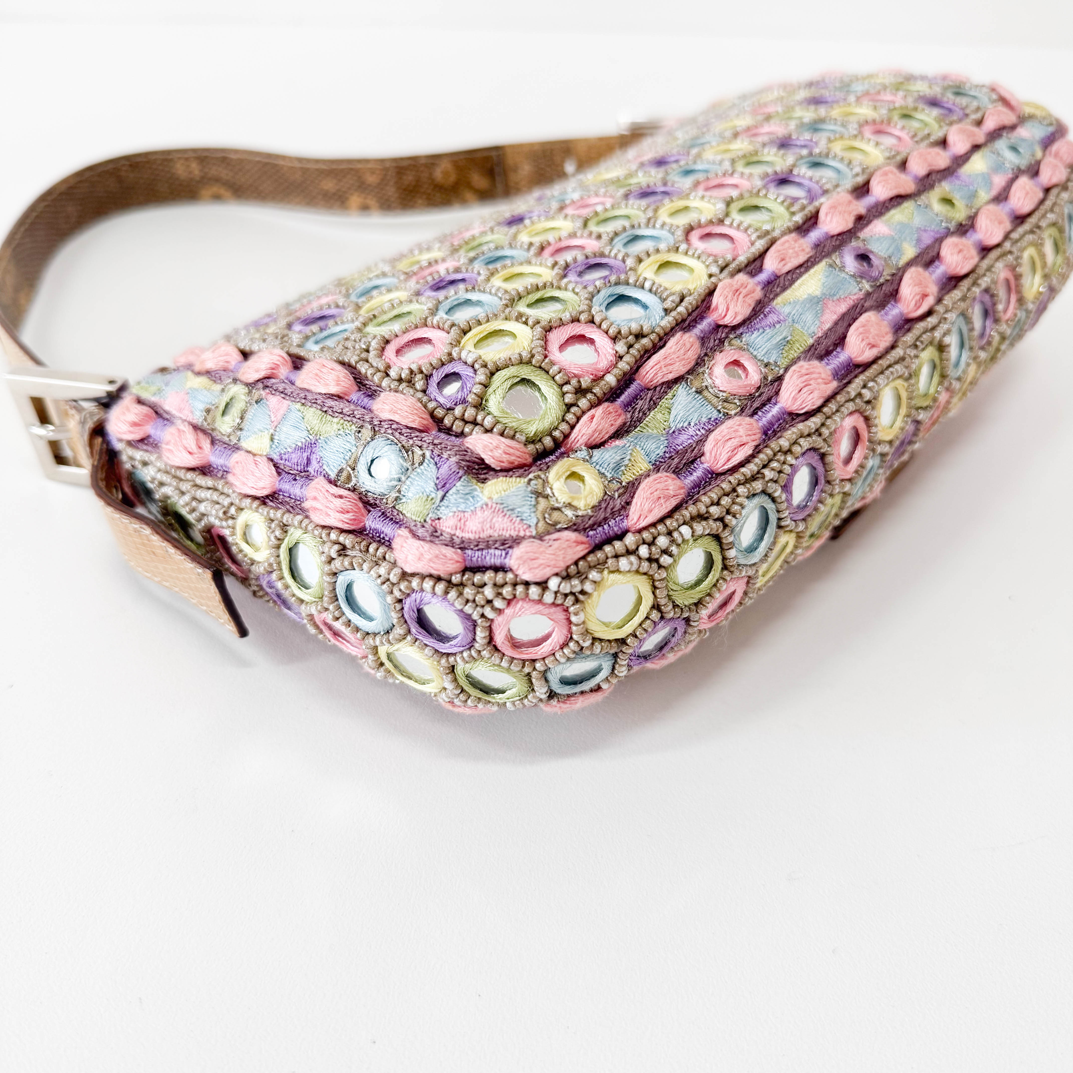 Limited Edition Baguette Embroidered Mirror Shoulder Bag