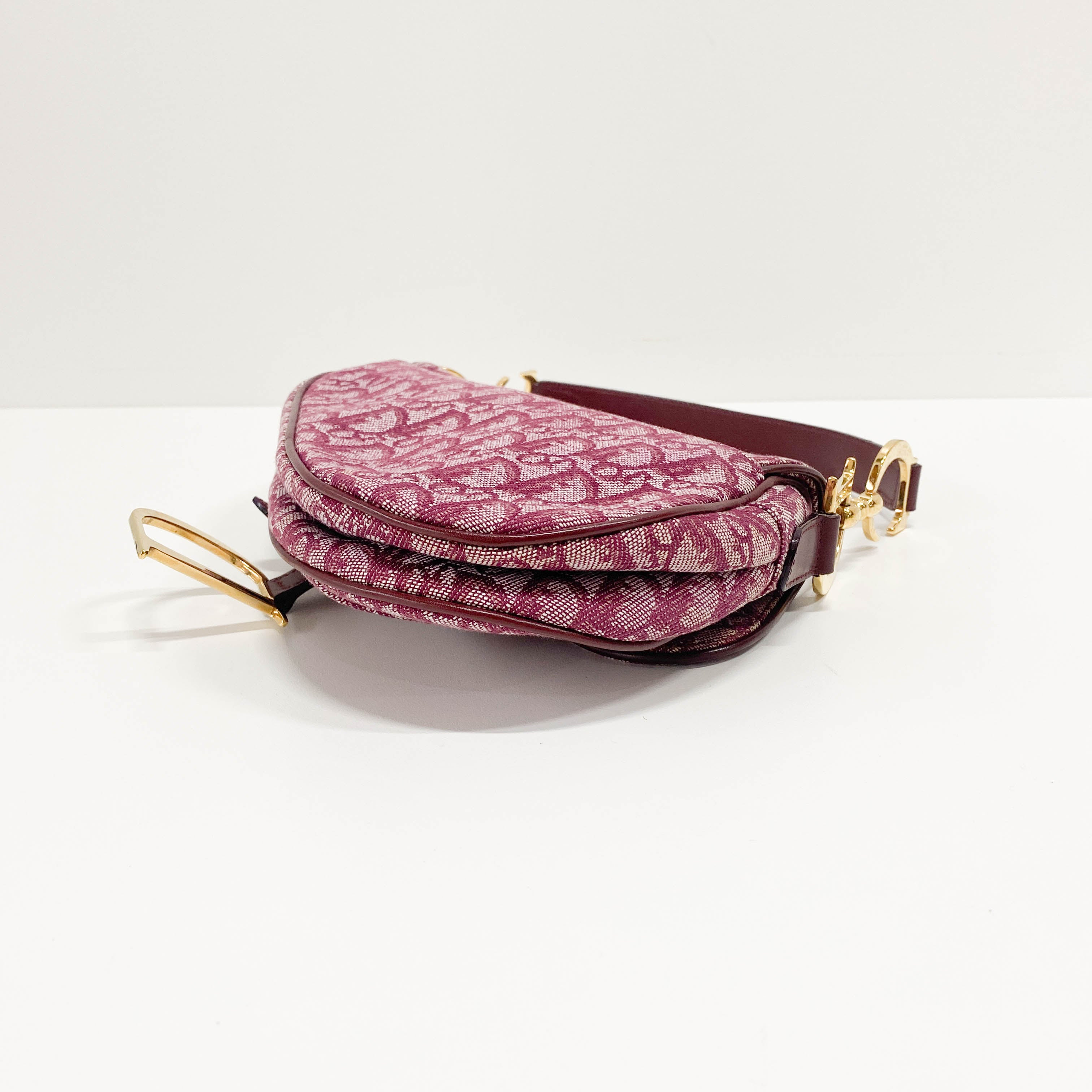 Saddle Red Canvas Shoulder Bag