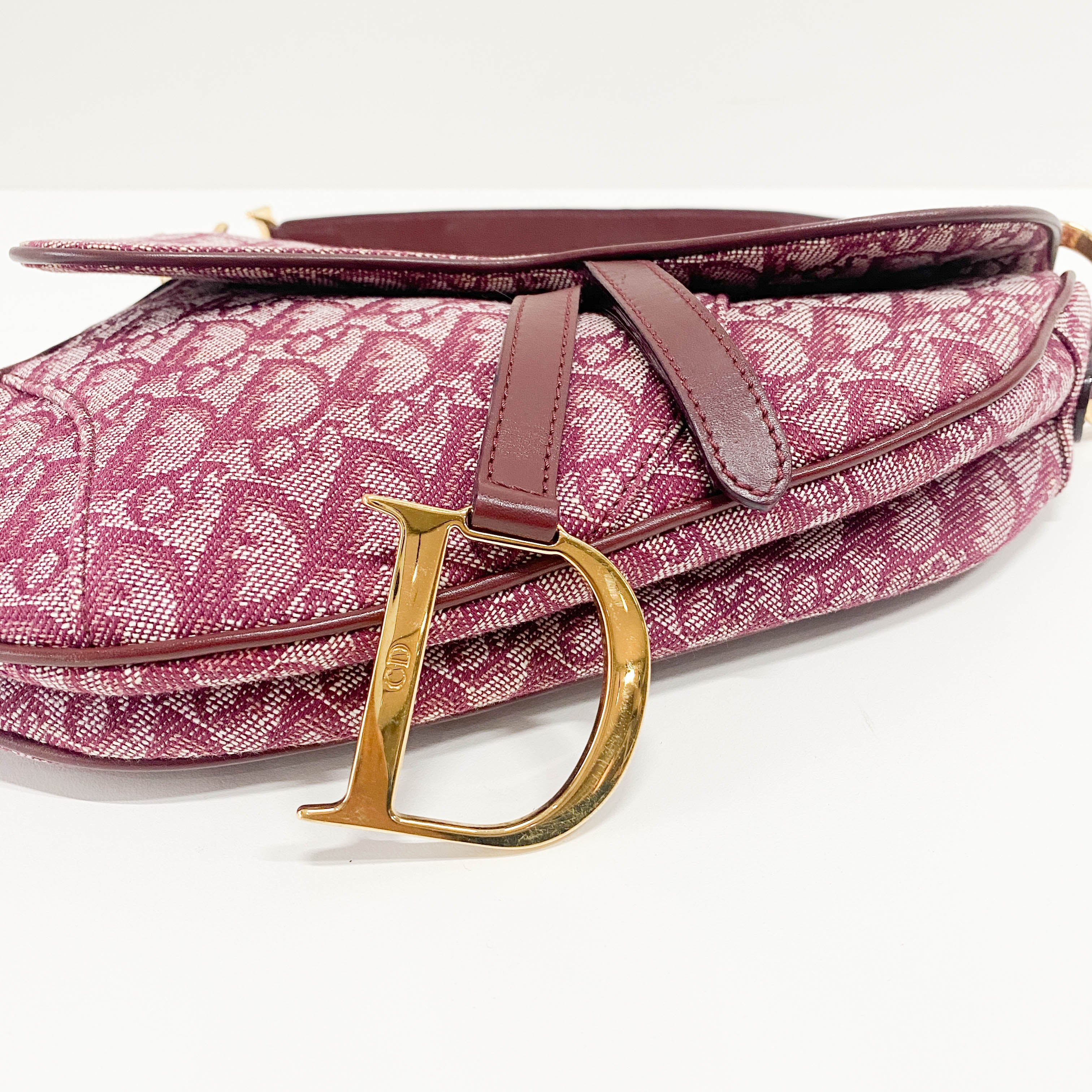 Saddle Red Canvas Shoulder Bag