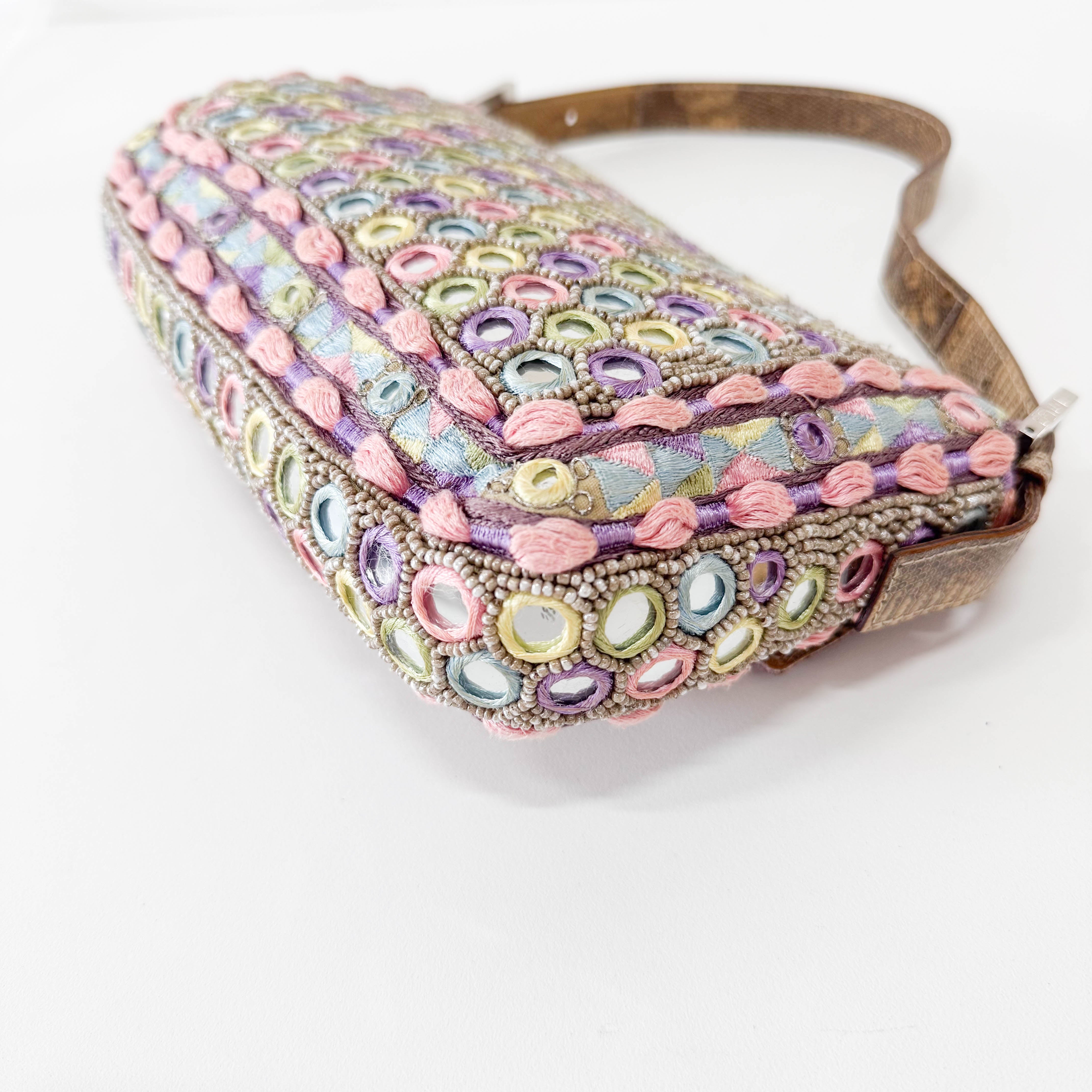 Limited Edition Baguette Embroidered Mirror Shoulder Bag