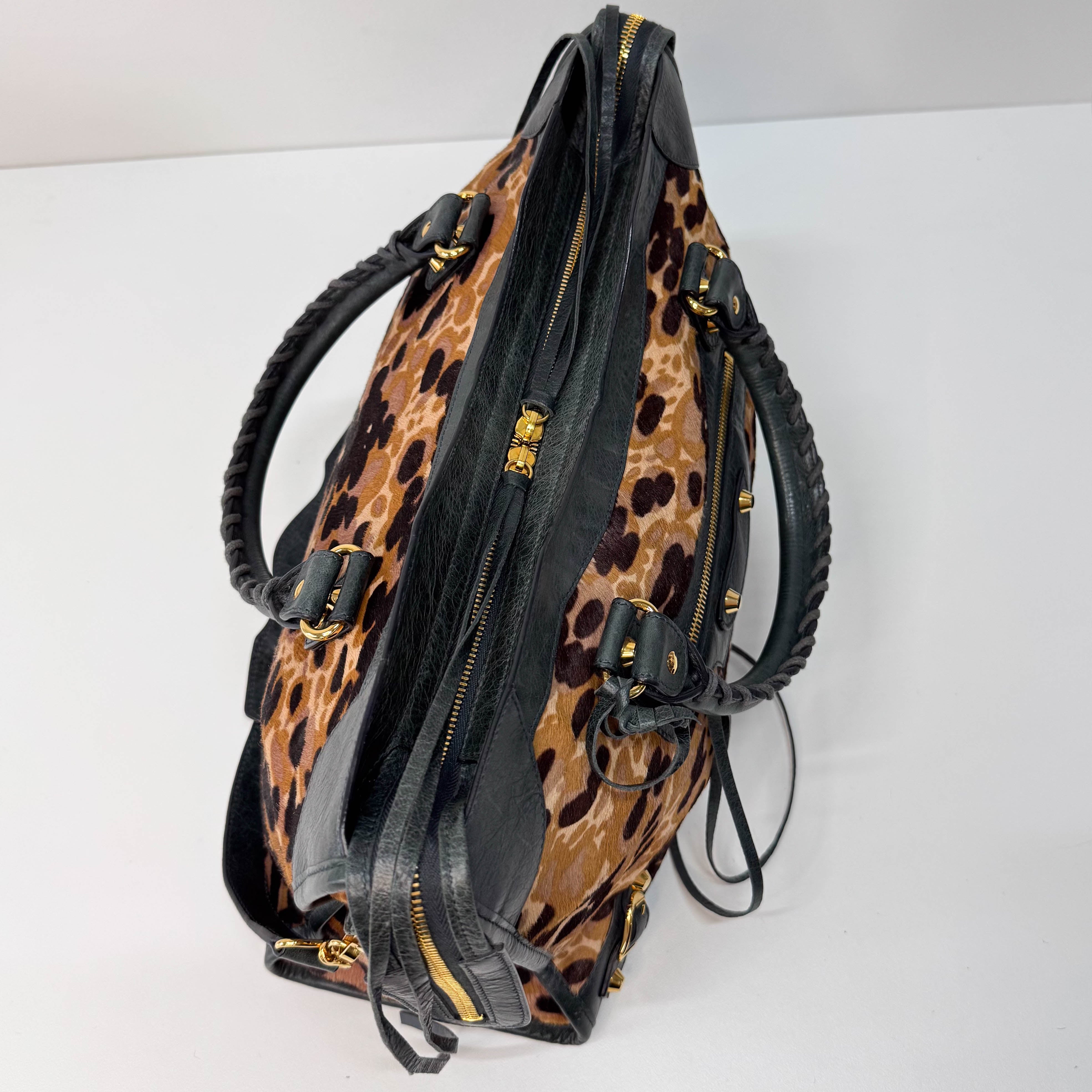 Le City Leopard Print Pony Hair Bag